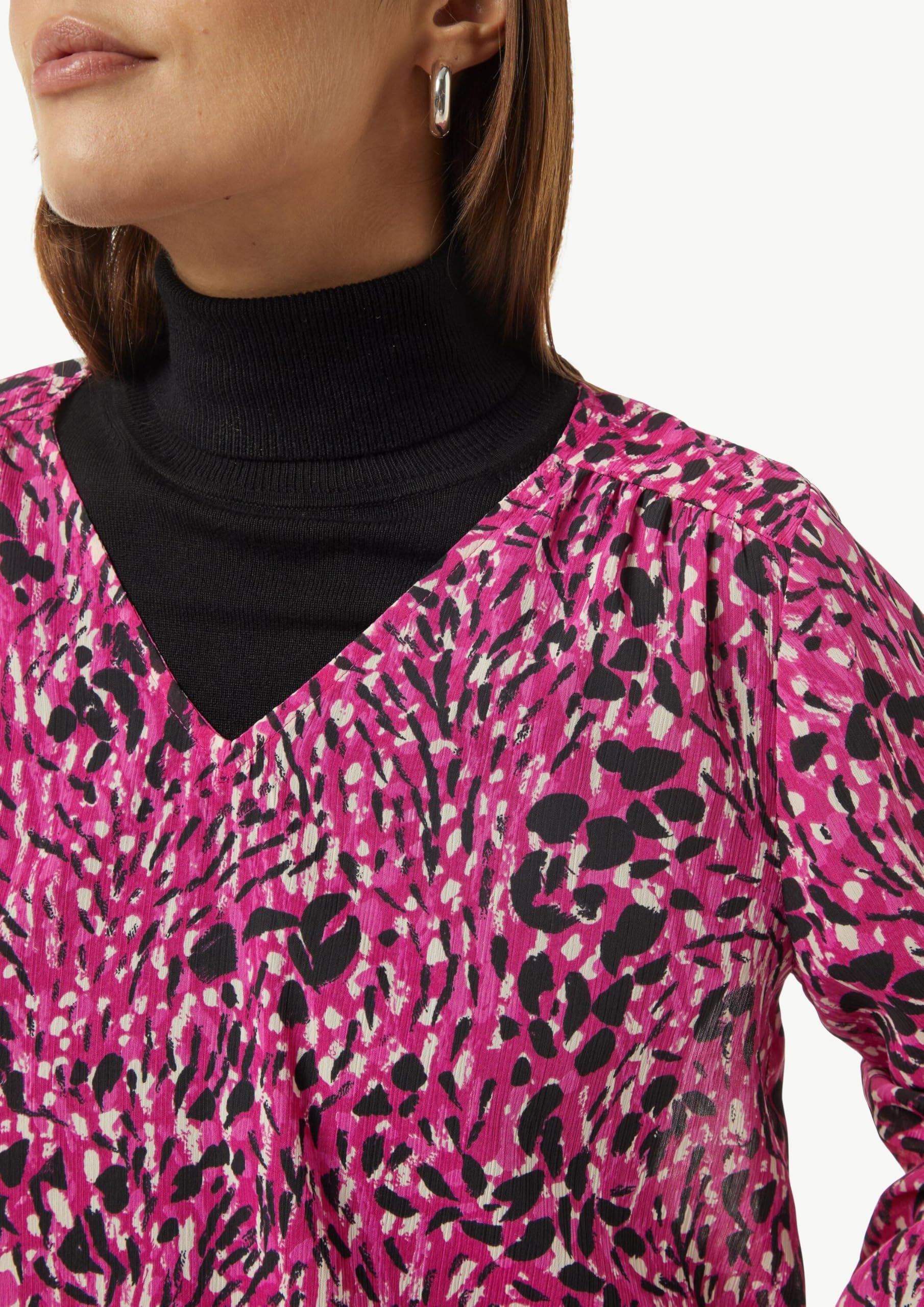 comma-chiffonbluse-damenbluse-gr-44-gemustert-v-ausschnitt image 4
