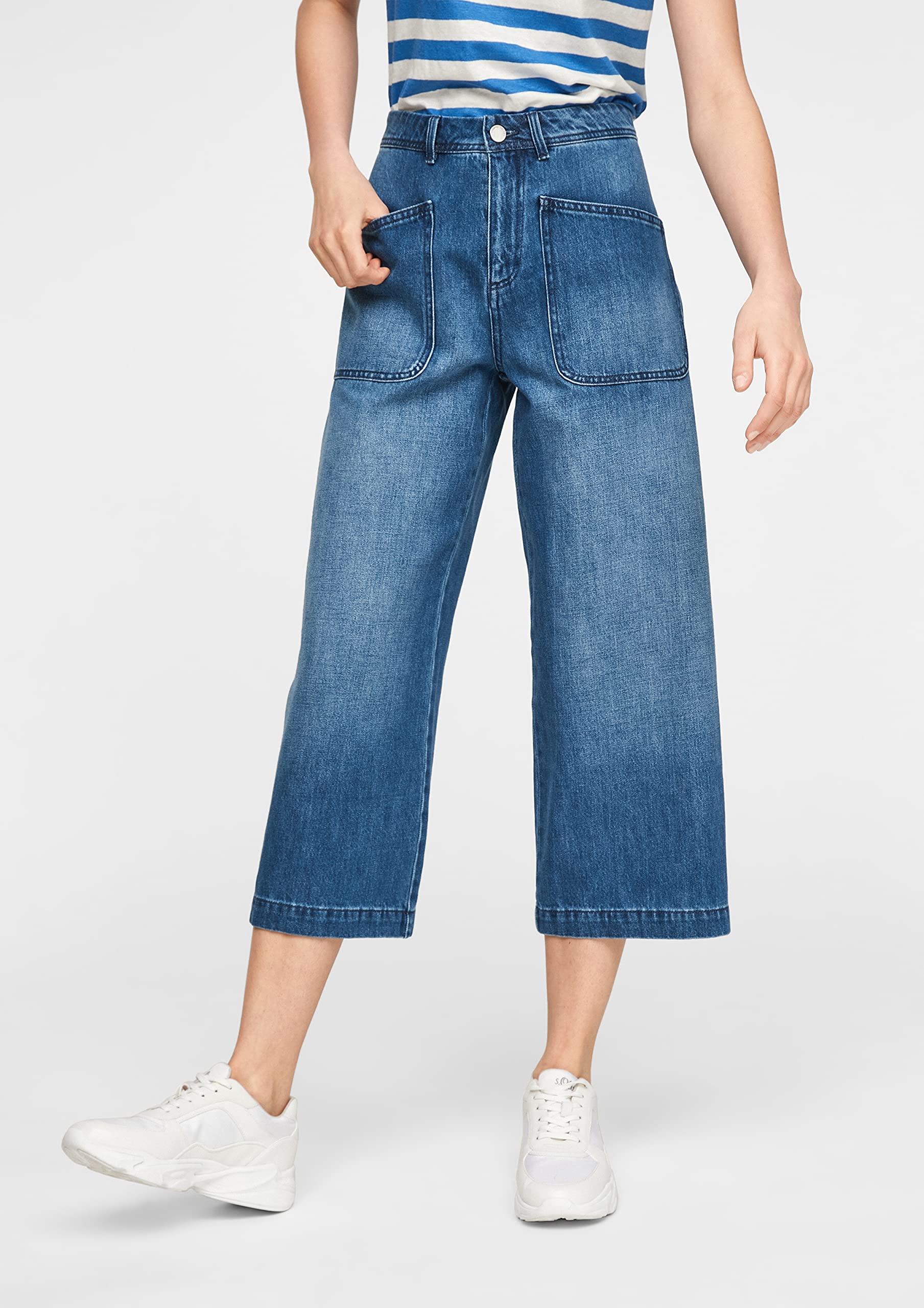 comma-culotte-jeans-damen-denim-high-rise-wide-leg-casual image 5
