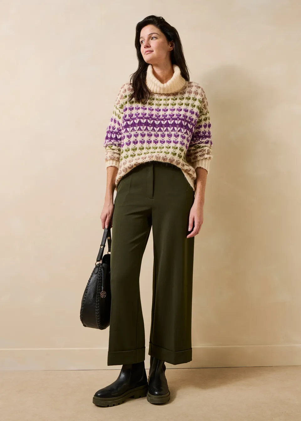 la-f-e-marabout-e-enik-cropped-hose-kaki-hoher-bund image 1