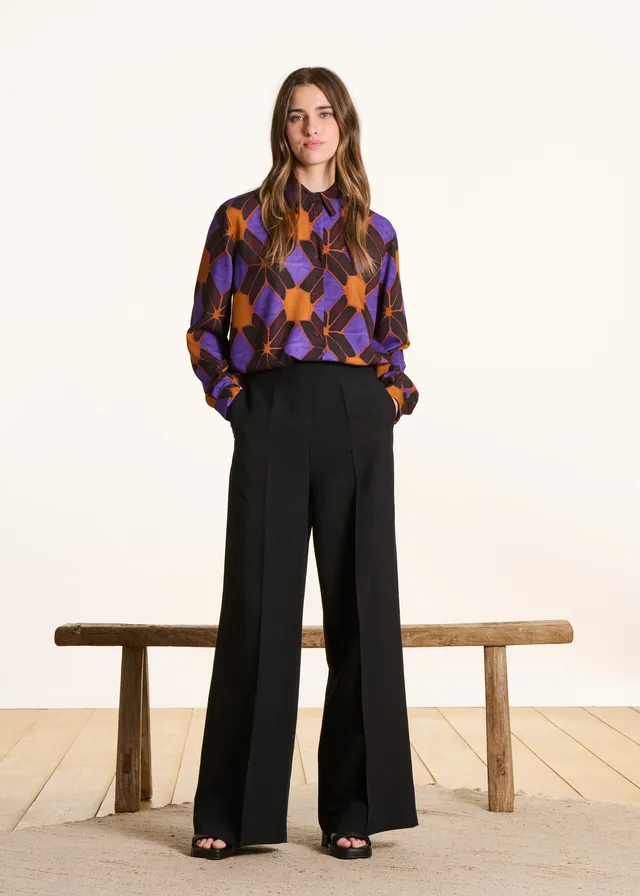 la-f-e-marabout-e-derick-stoffhose-schwarz-leinen-high-waist image 1