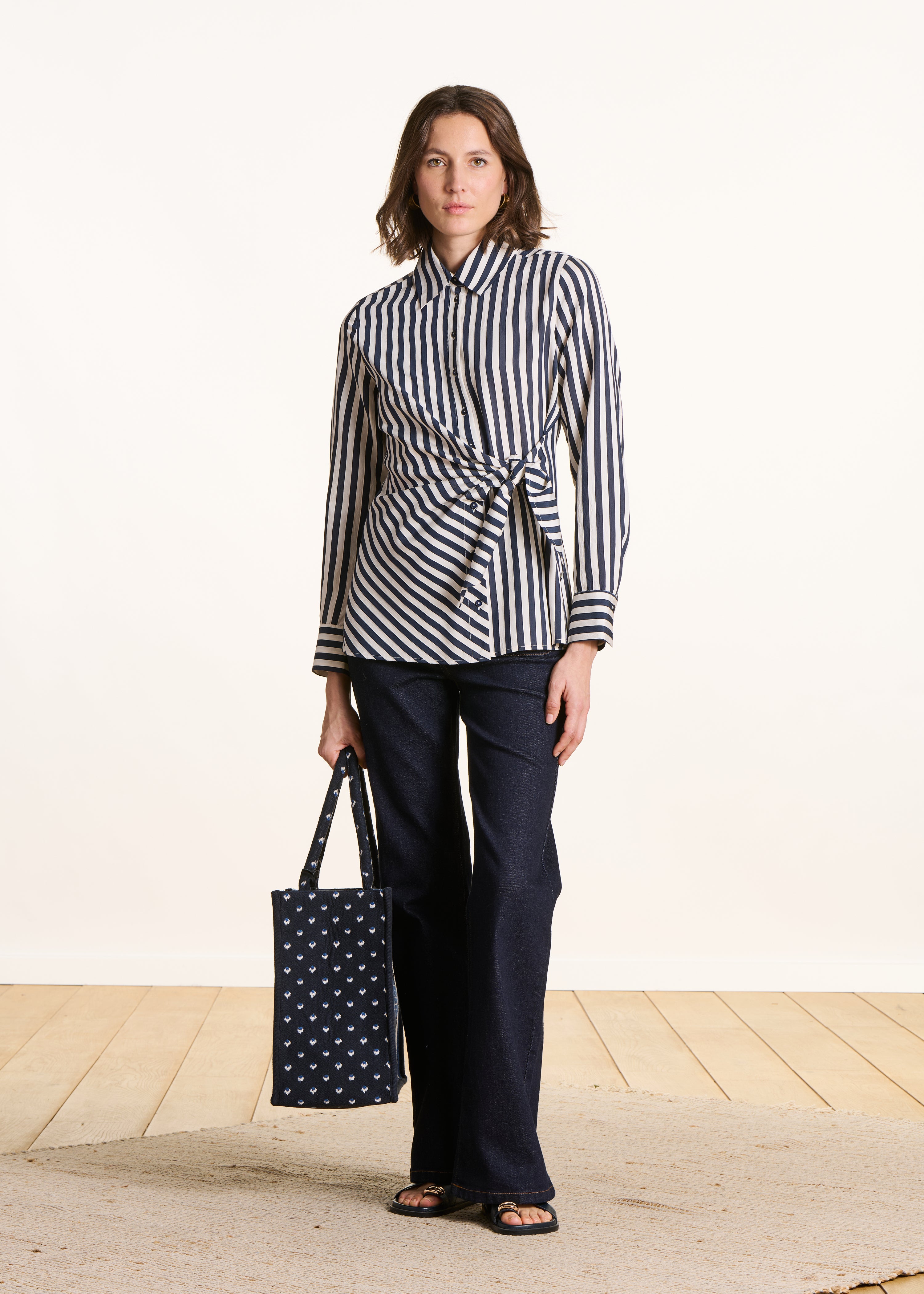 la-f-e-marabout-e-famous-bluse-ecru-navy-gestreift image 2
