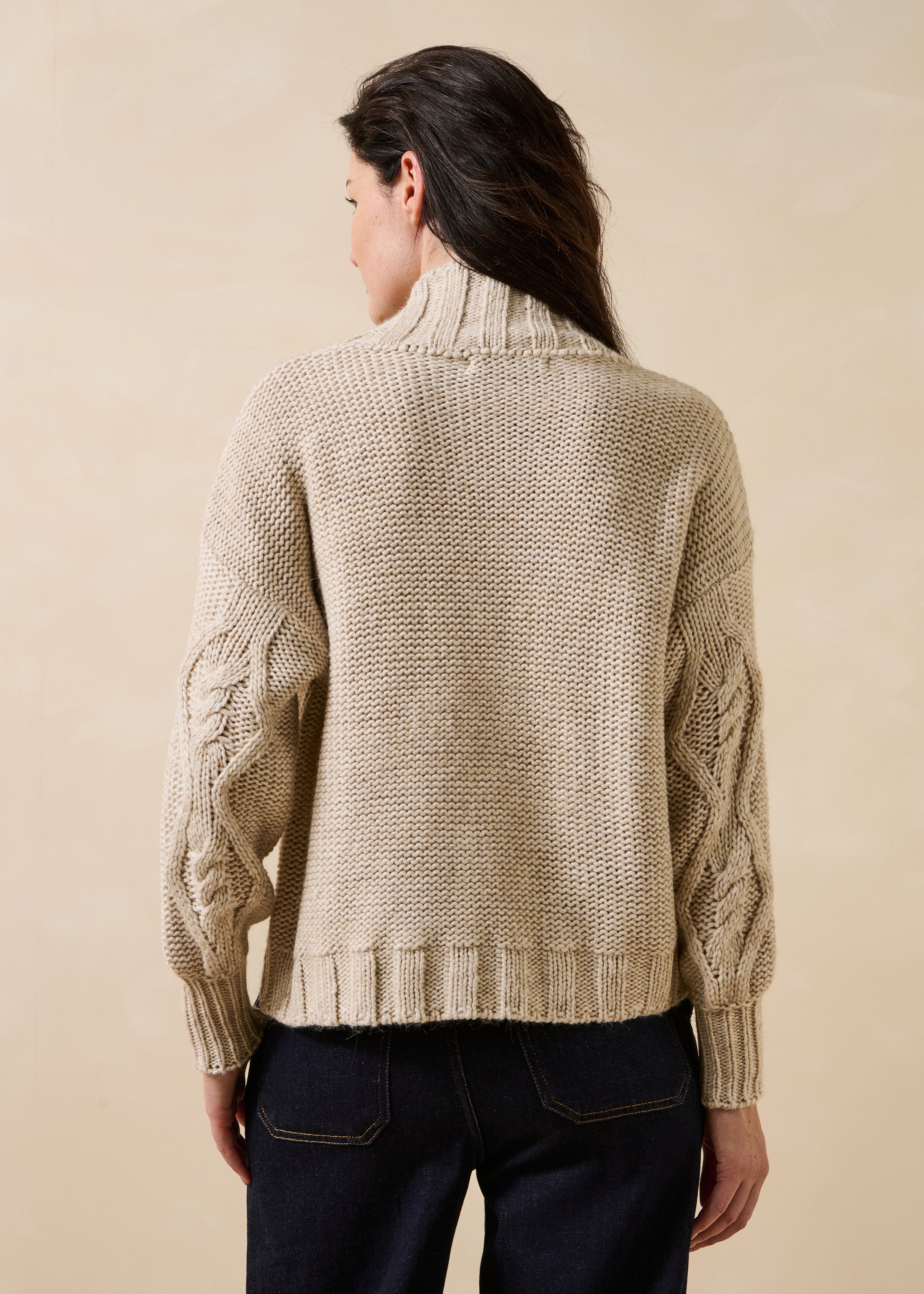 la-f-e-marabout-e-grissi-pullover-beige-zopf-stehkragen image 3