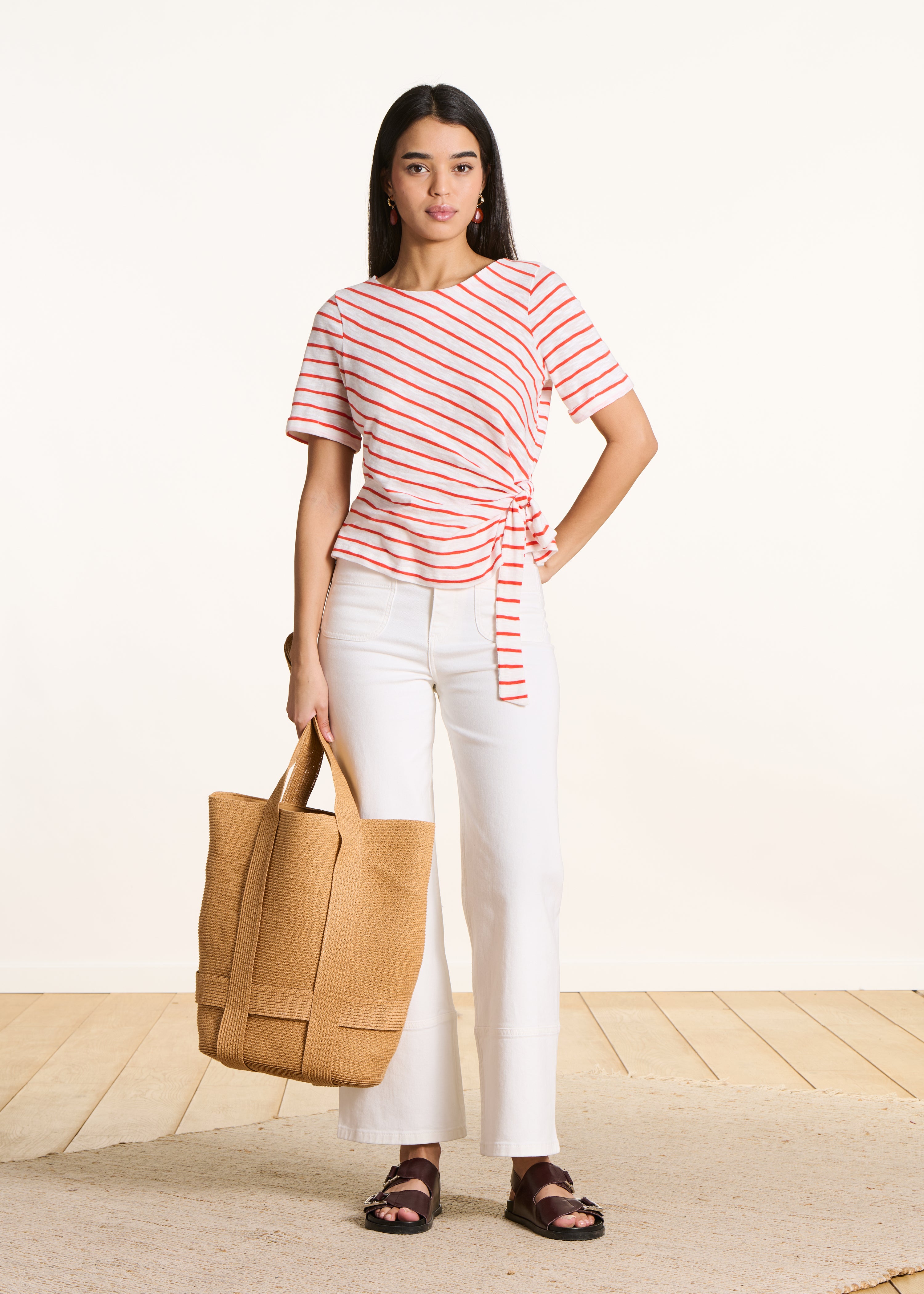 la-f-e-marabout-e-facil-t-shirt-ecru-orange-streifen-gr-m image 2