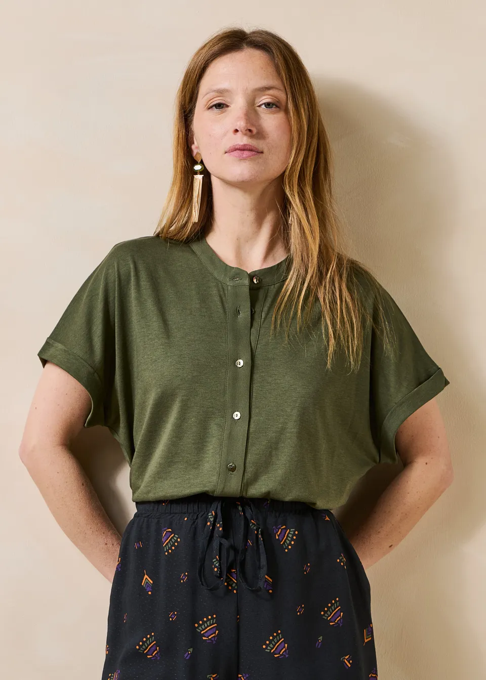 la-f-e-marabout-e-fanta-t-shirt-khaki-kurzarm-bi-material image 1