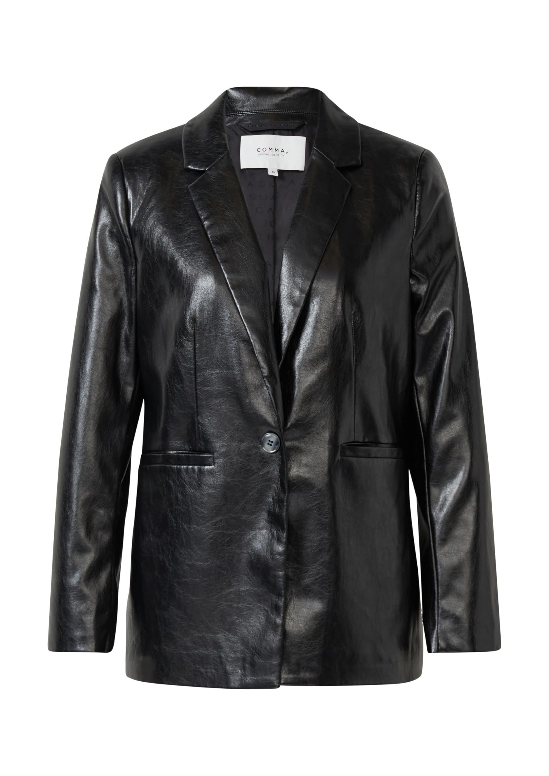 comma-lockerer-blazer-aus-kunstleder-gr-e-34-schwarz image 3