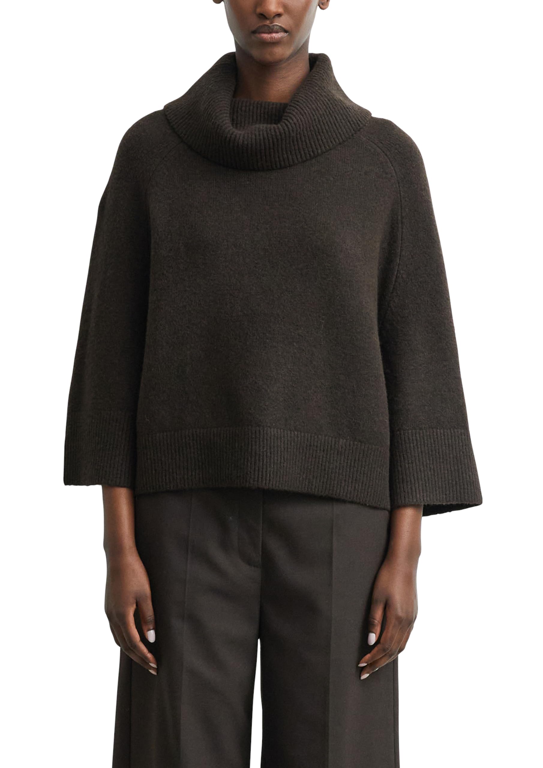 comma-poncho-pullover-rollkragen-loose-fit-beige image 1