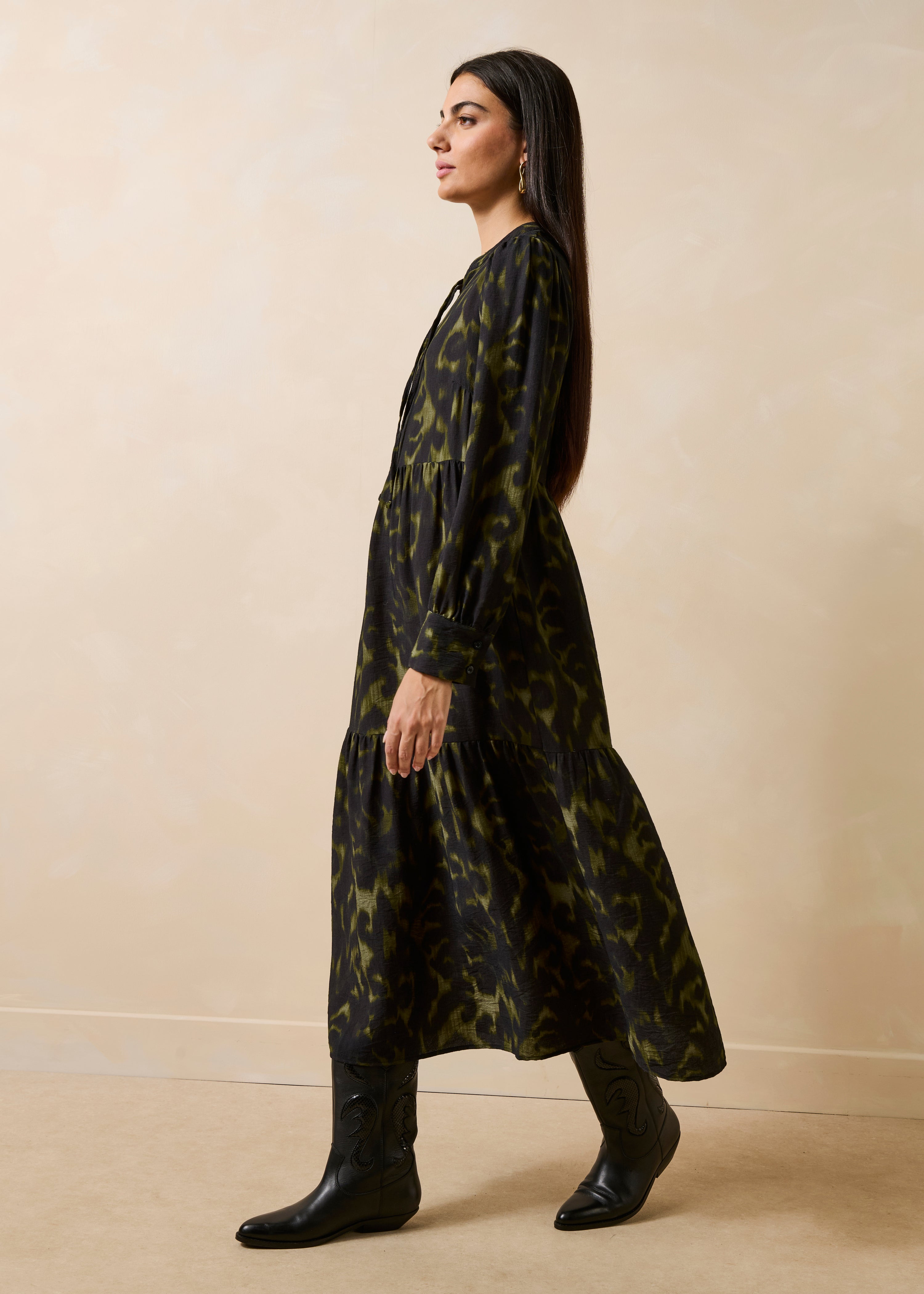 la-f-e-marabout-e-zidar-maxikleid-khaki-animal-viskose image 2
