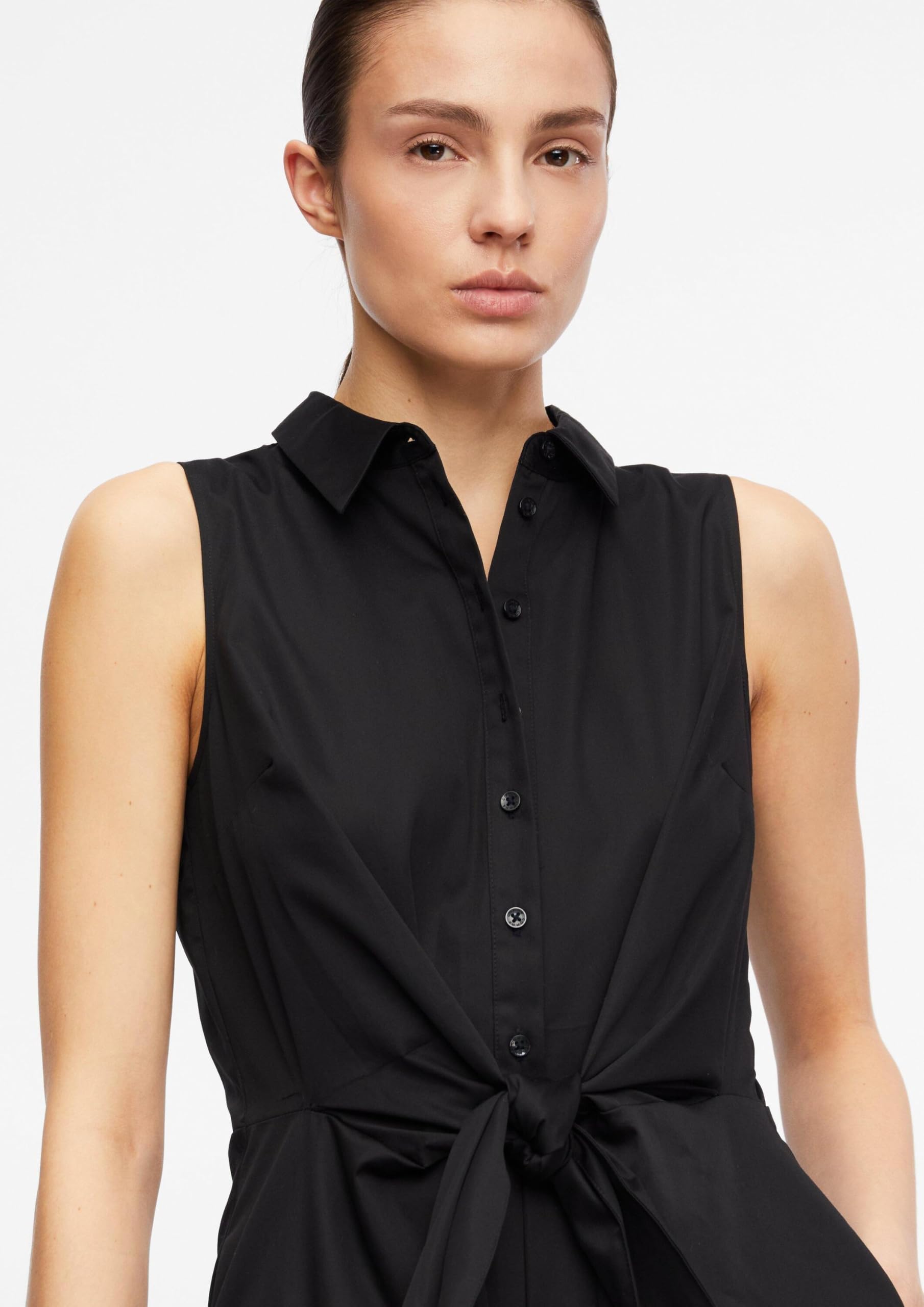 comma-dresses-kleid-a-linie-gr-34-schwarz-rmellos-bindedetail image 4