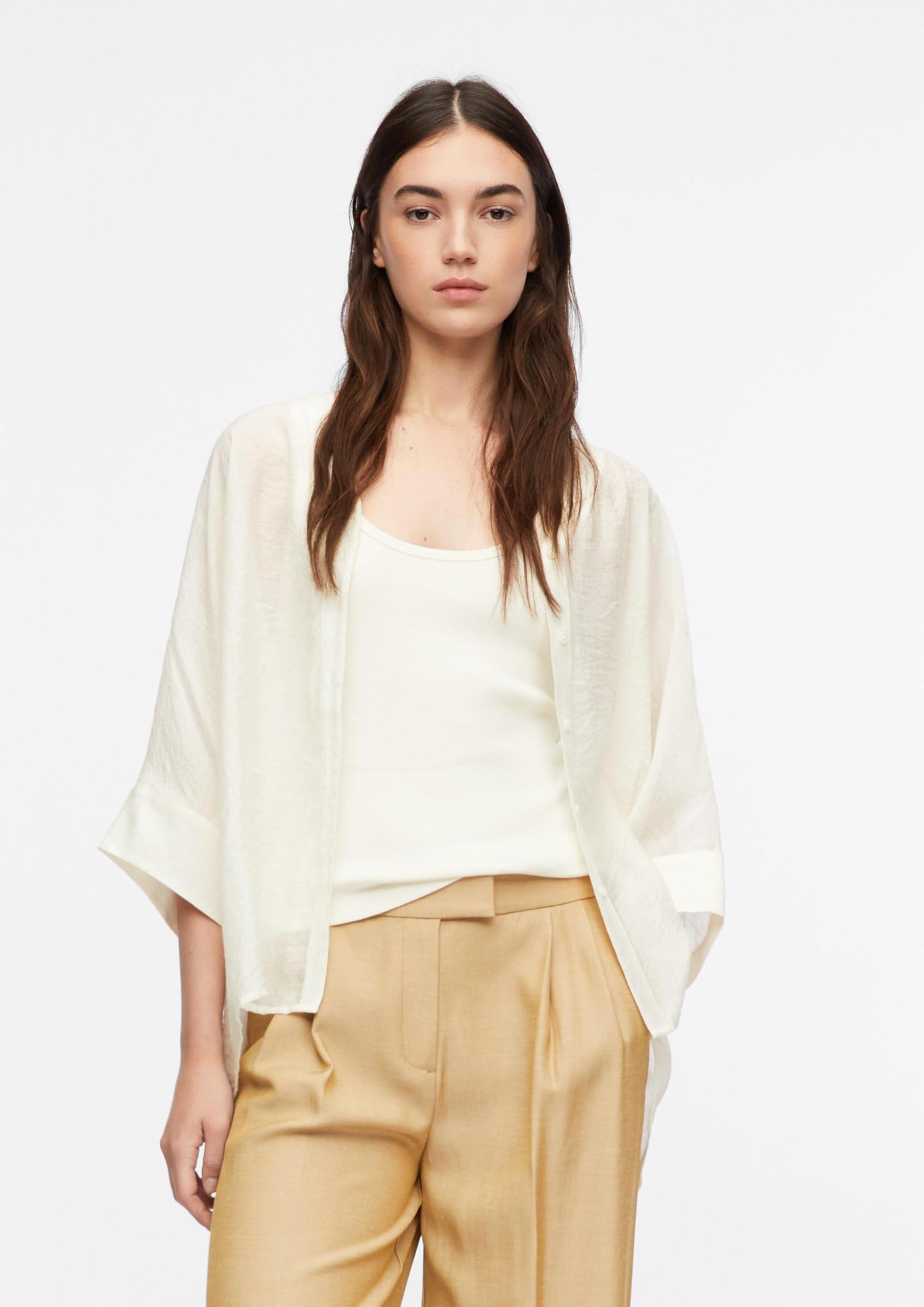 comma-ponchos-poncho-bluse-l-helles-beige-chiffon image 5