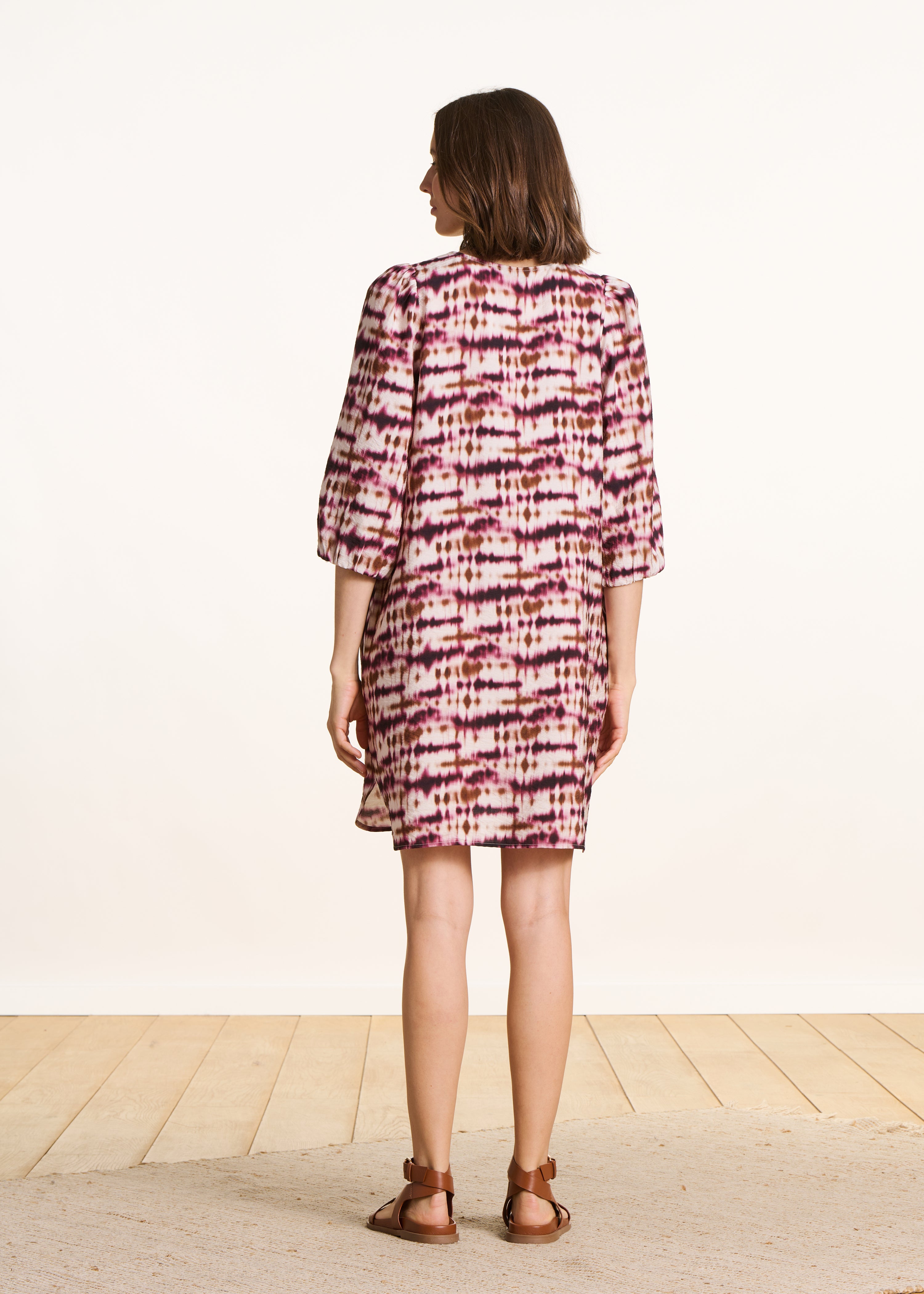 la-f-e-marabout-e-kleid-bordeaux-tie-dye-kurz-viskose image 2
