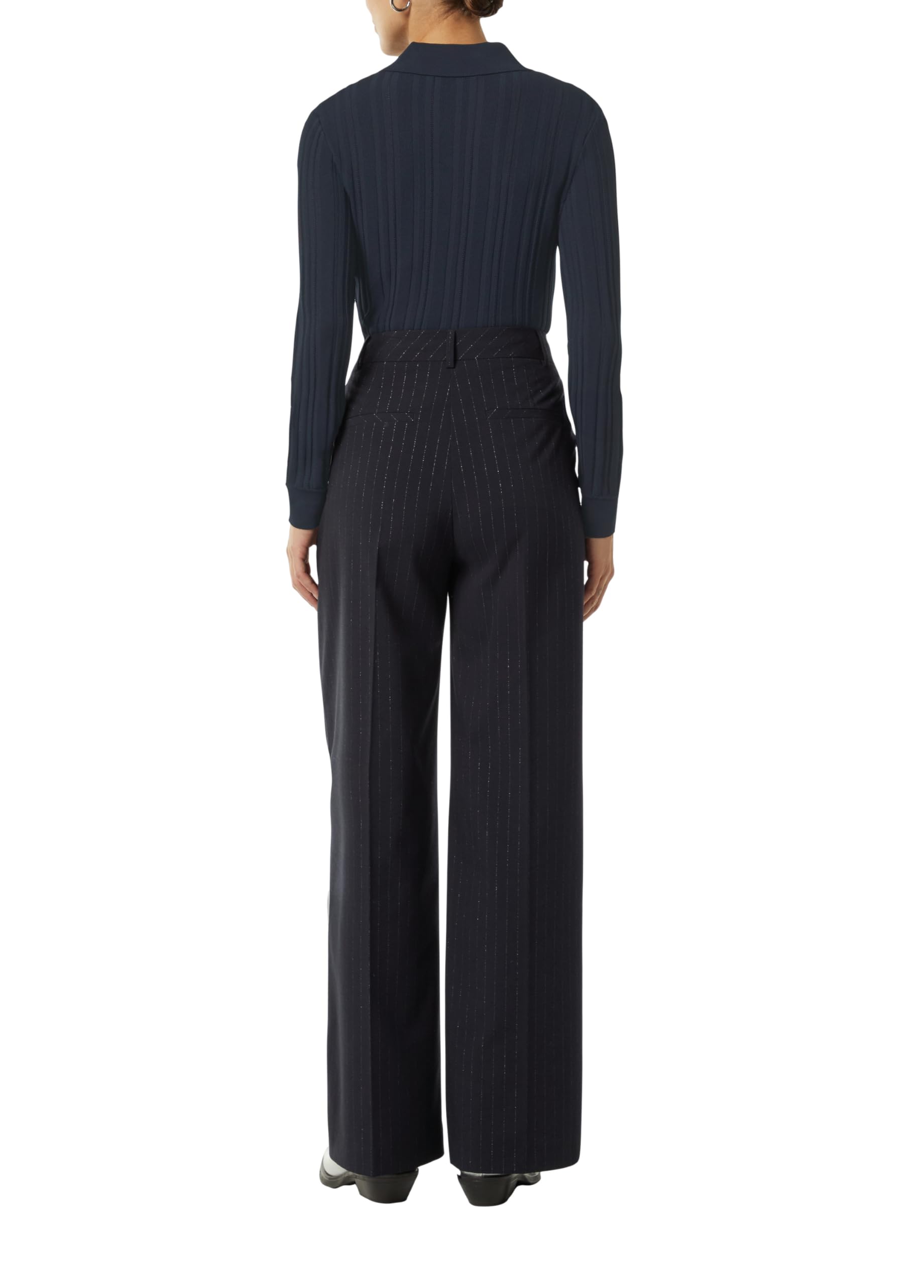 comma-pullover-polokragen-slim-fit-46-blau-gerippt image 2