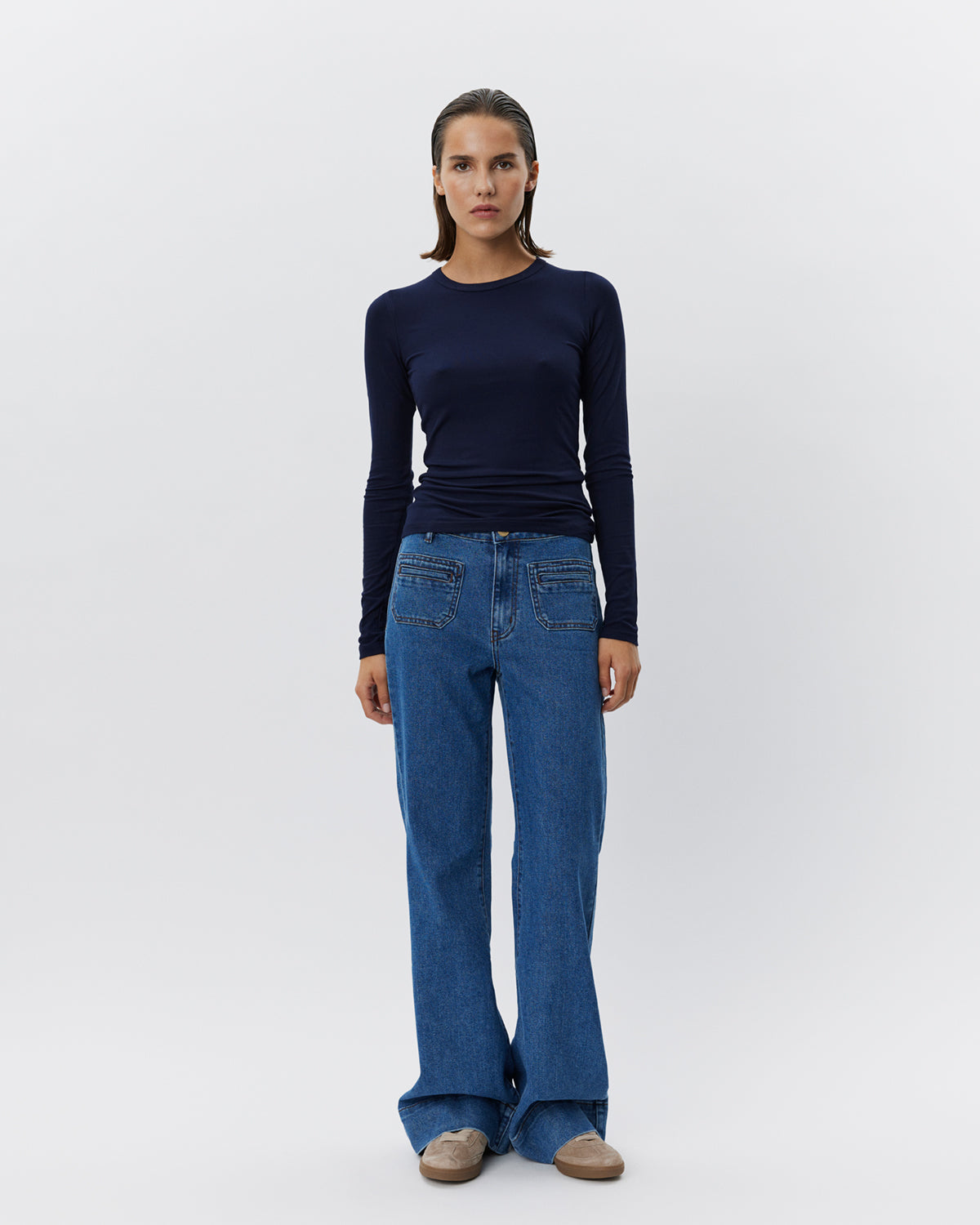 sofie-schnoor-women-petriciasw-langarmshirt-navy-viskose image 2