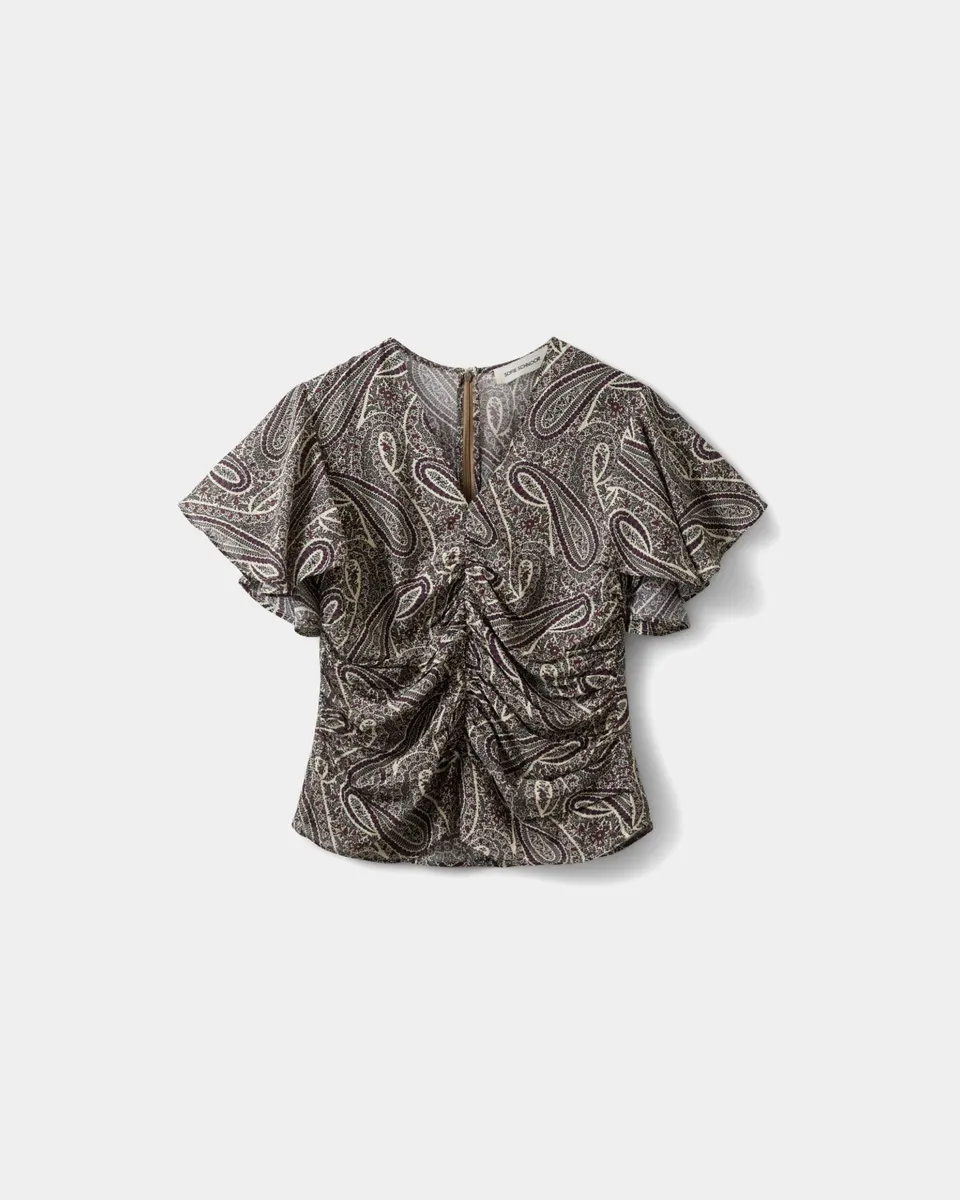 sofie-schnoor-women-leelasw-bluse-paisley-bordeaux-kurzarm image 1