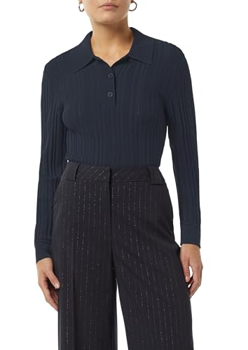 comma-pullover-polokragen-slim-fit-46-blau-gerippt image 8