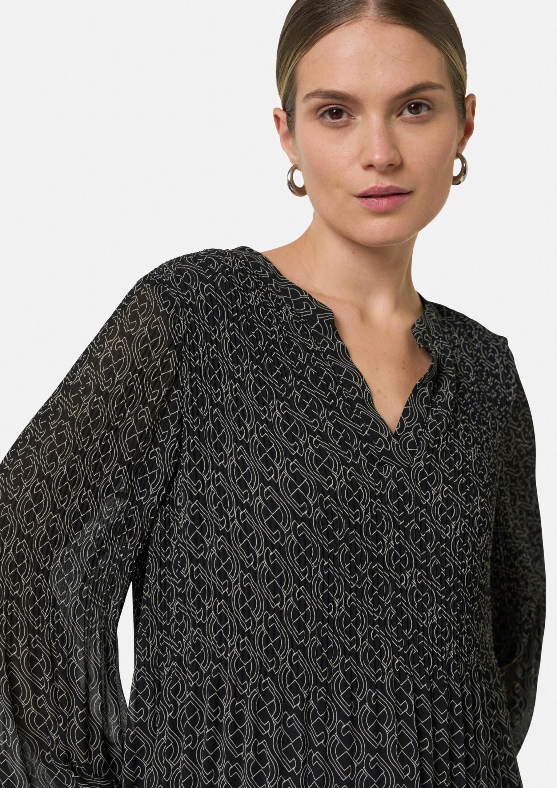 comma-bluse-damen-chiffon-logomuster-gr-46-plissee image 4