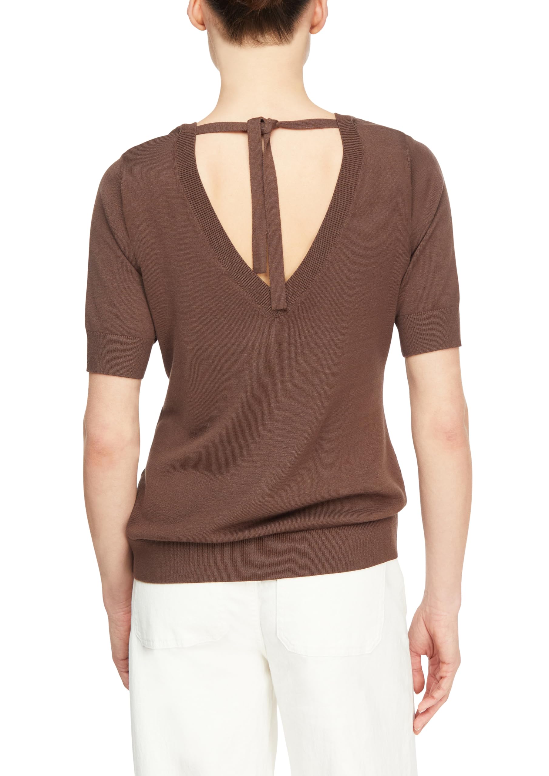 comma-knitwear-strickpullover-slim-fit-v-ausschnitt-gr-46-dunkelbraun image 2