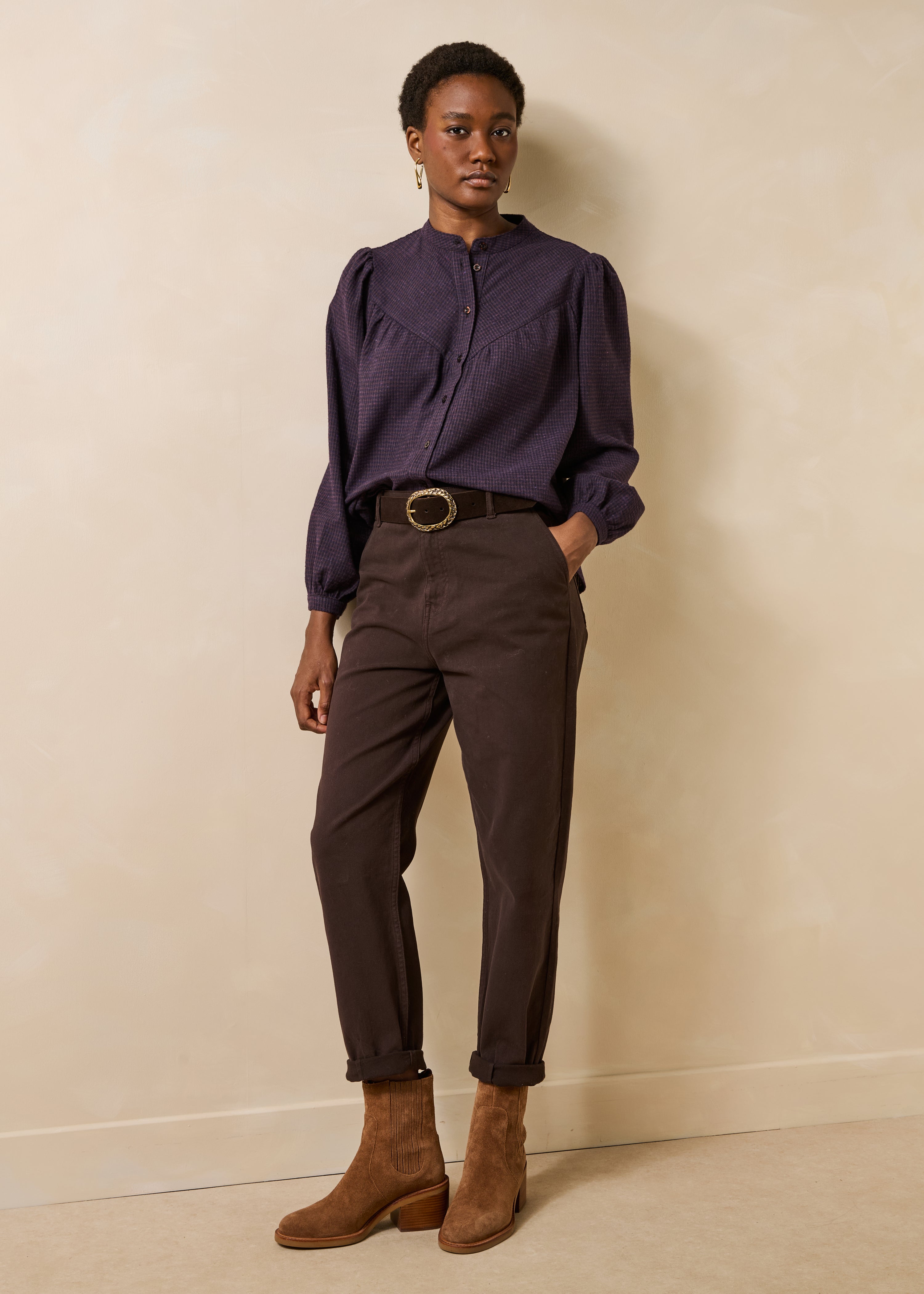la-f-e-marabout-e-gia-bluse-bordeaux-vichy-karo-baumwolle image 2