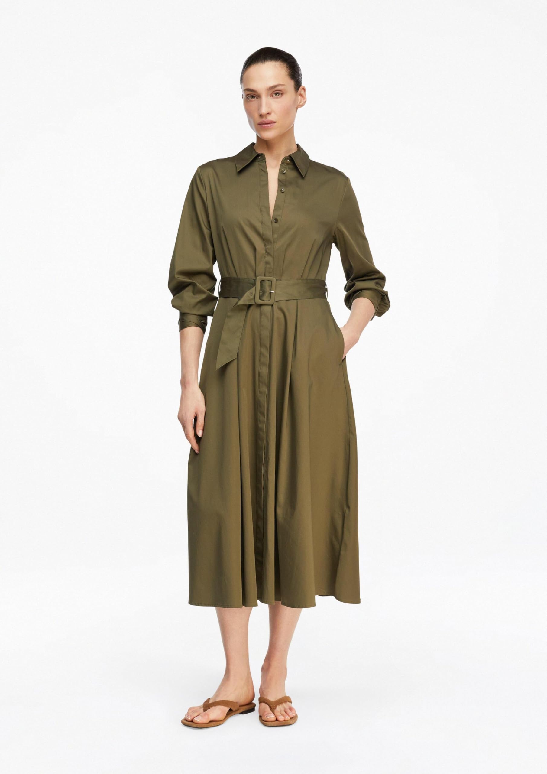 comma-hemdblusenkleid-midi-gr-38-hemdkragen-g-rtel image 6