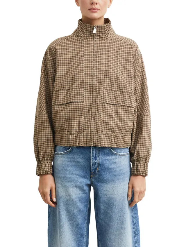 comma-blousonjacke-karo-stehkragen-jacke-gr-e-38 image 1