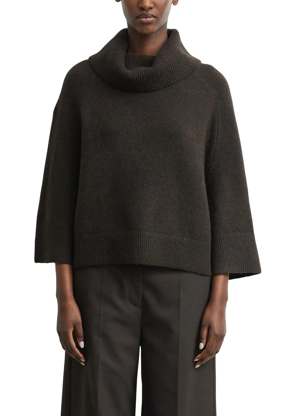 comma-poncho-pullover-rollkragen-loose-fit-beige image 1