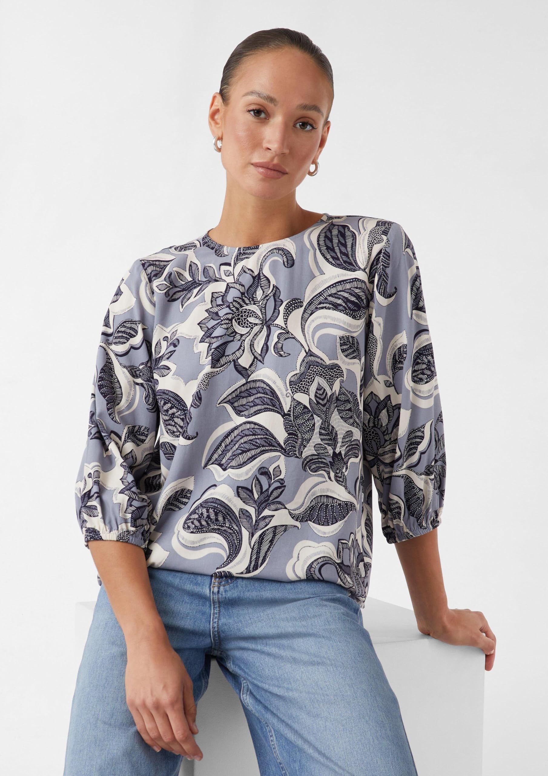 comma-bluse-all-over-print-twill-gr-e-38 image 8