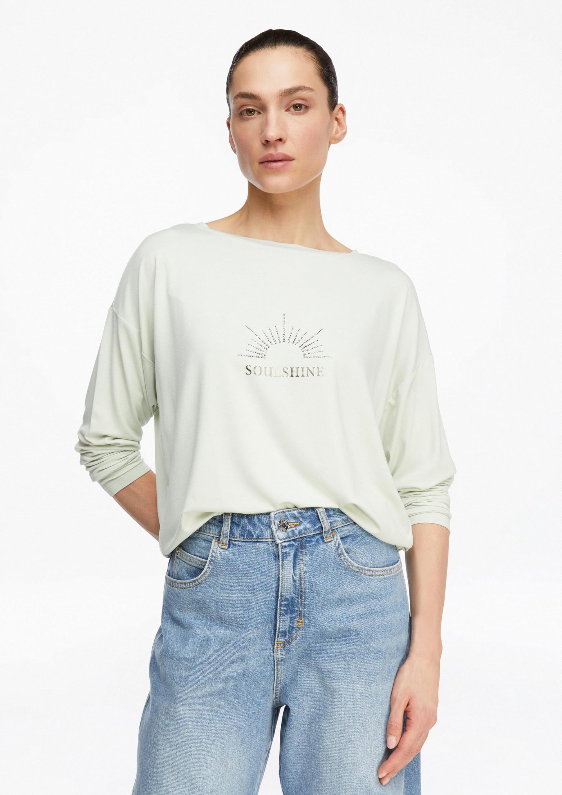 comma-langarm-t-shirt-u-boot-frontprint-pastellt-rkis image 6