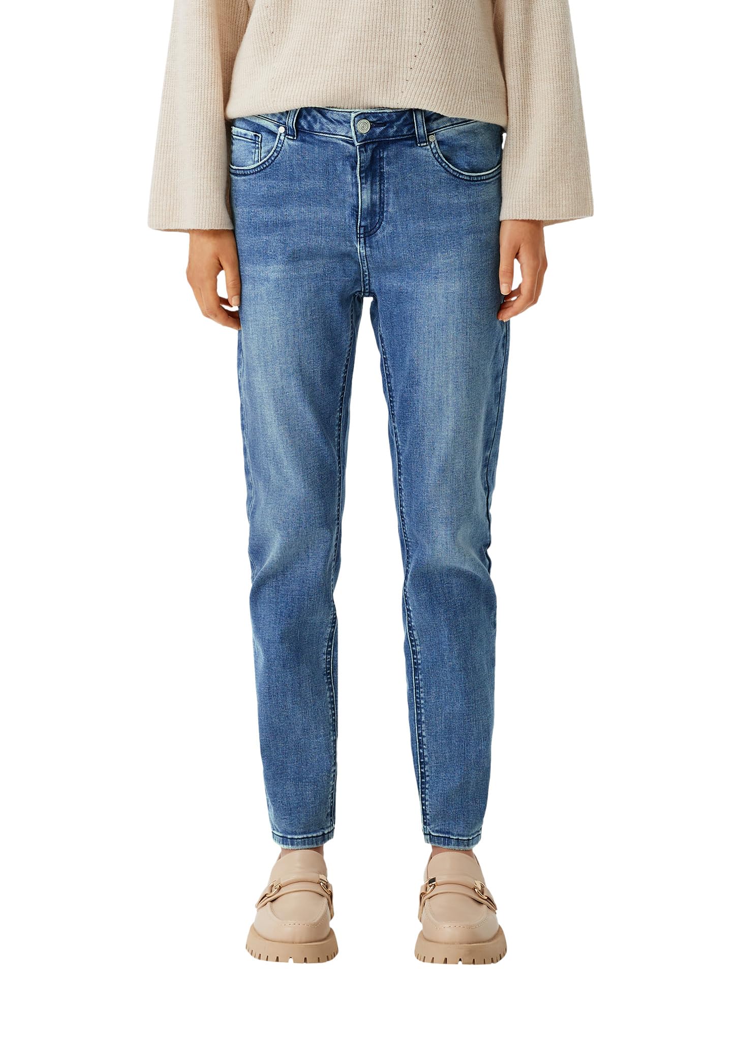 comma-regular-fit-slim-jeans-wascheffekt-blau image 1