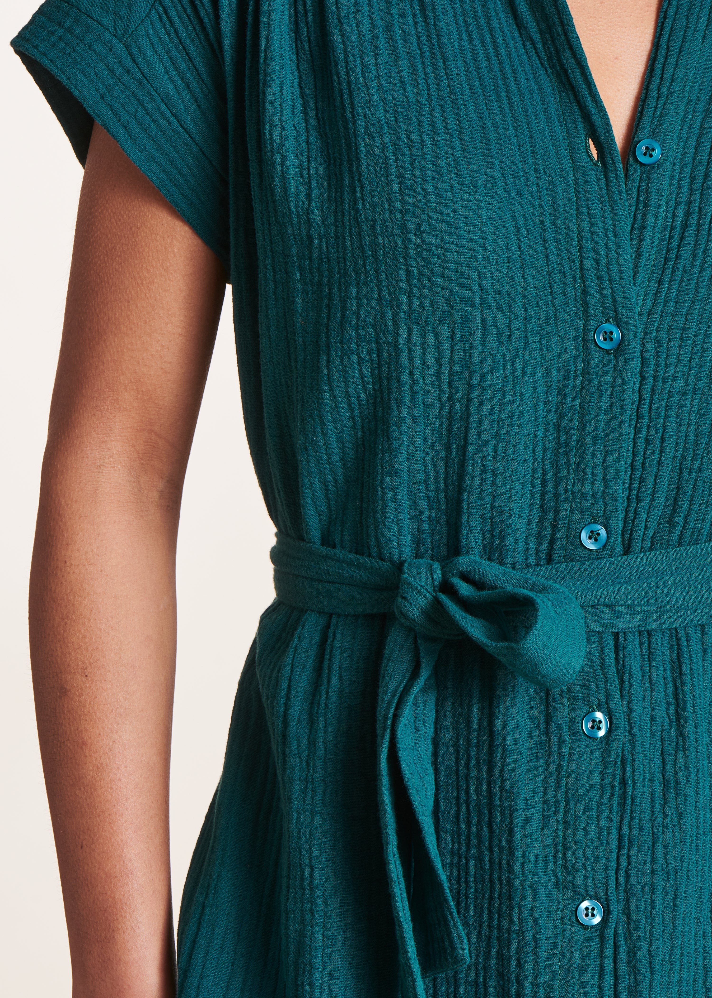 la-f-e-marabout-e-kleid-petrol-bio-musselin-kurz image 4