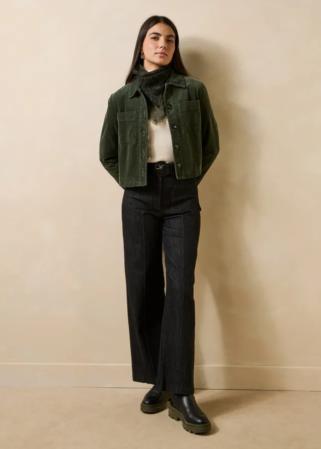 la-f-e-marabout-e-daphne-cordjacke-kaki-kurz-gef-ttert image 1