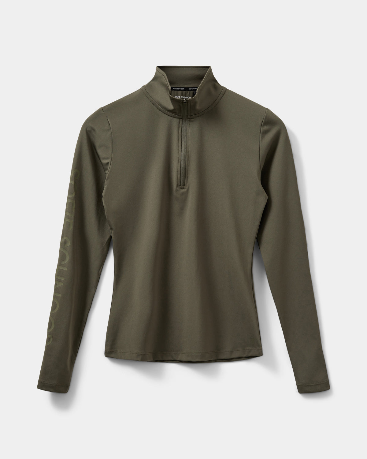sofie-schnoor-sport-mallory-langarmshirt-army-green-zip image 1