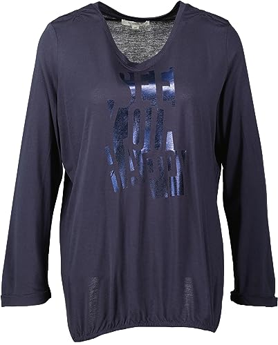 comma-langarmshirt-print-shirt-dunkelblau-jersey image 7