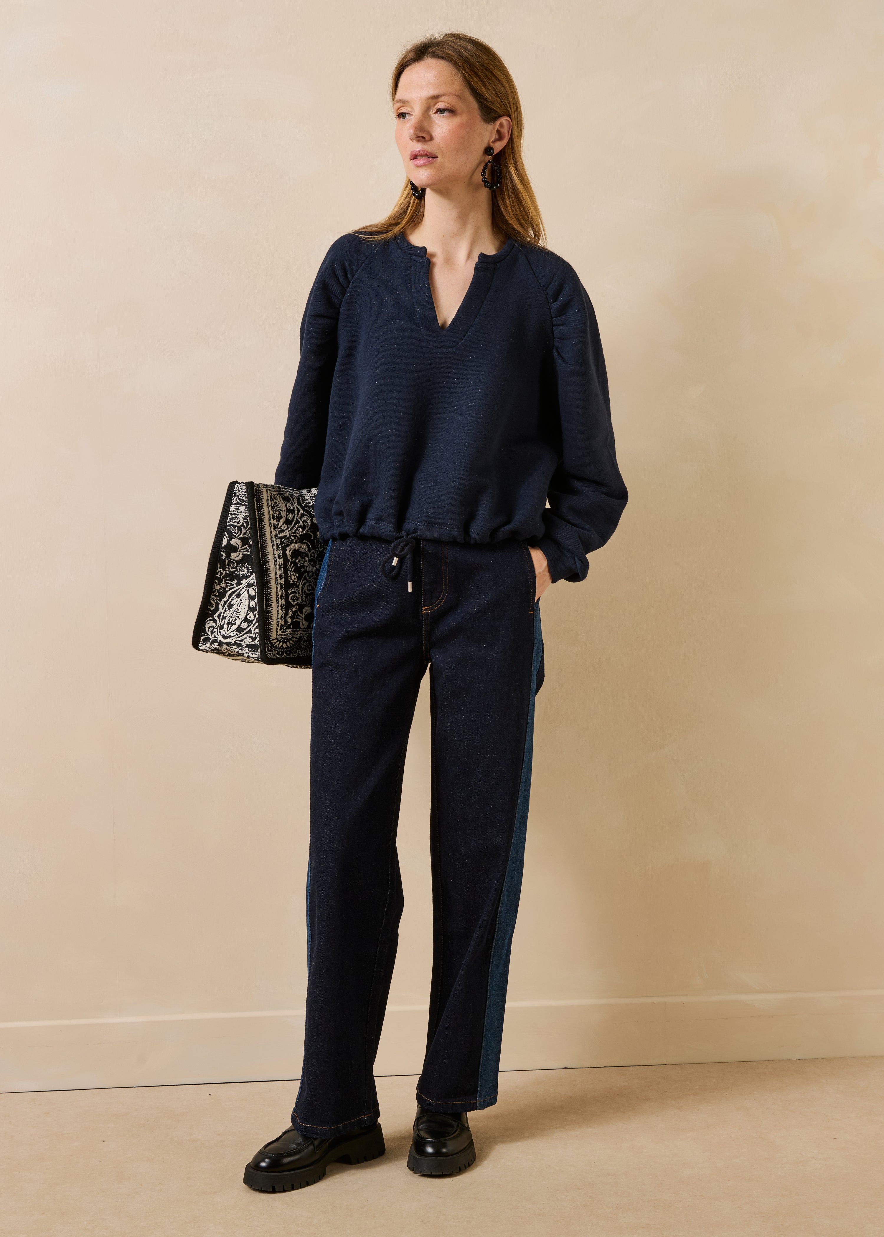 la-f-e-marabout-e-grifon-sweatshirt-marine-bio-baumwolle image 2