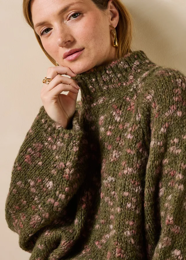 la-f-e-marabout-e-grigio-pullover-khaki-rollkragen-oversize image 1