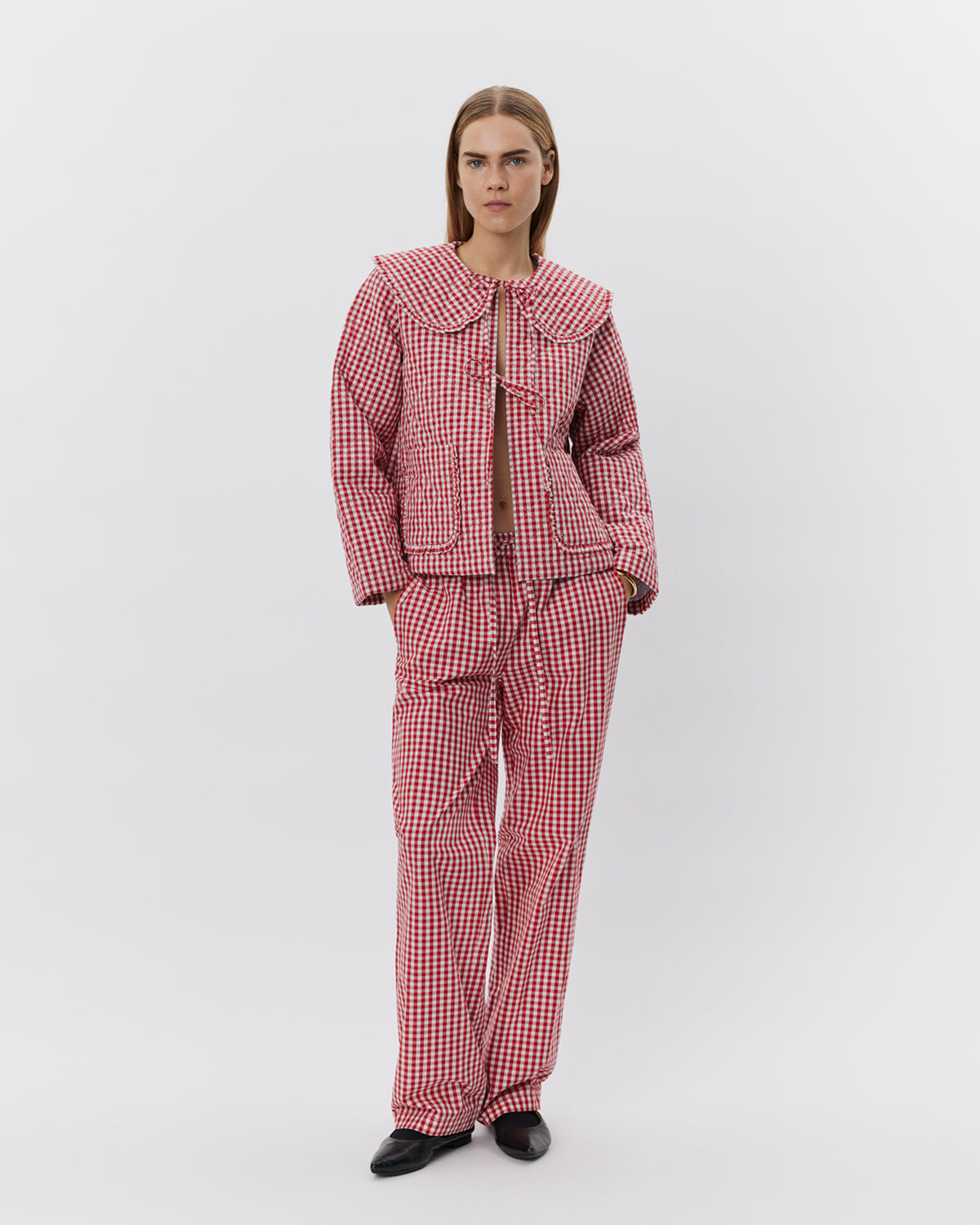 sofie-schnoor-women-abigailesw-hose-rot-karo-baumwolle image 2