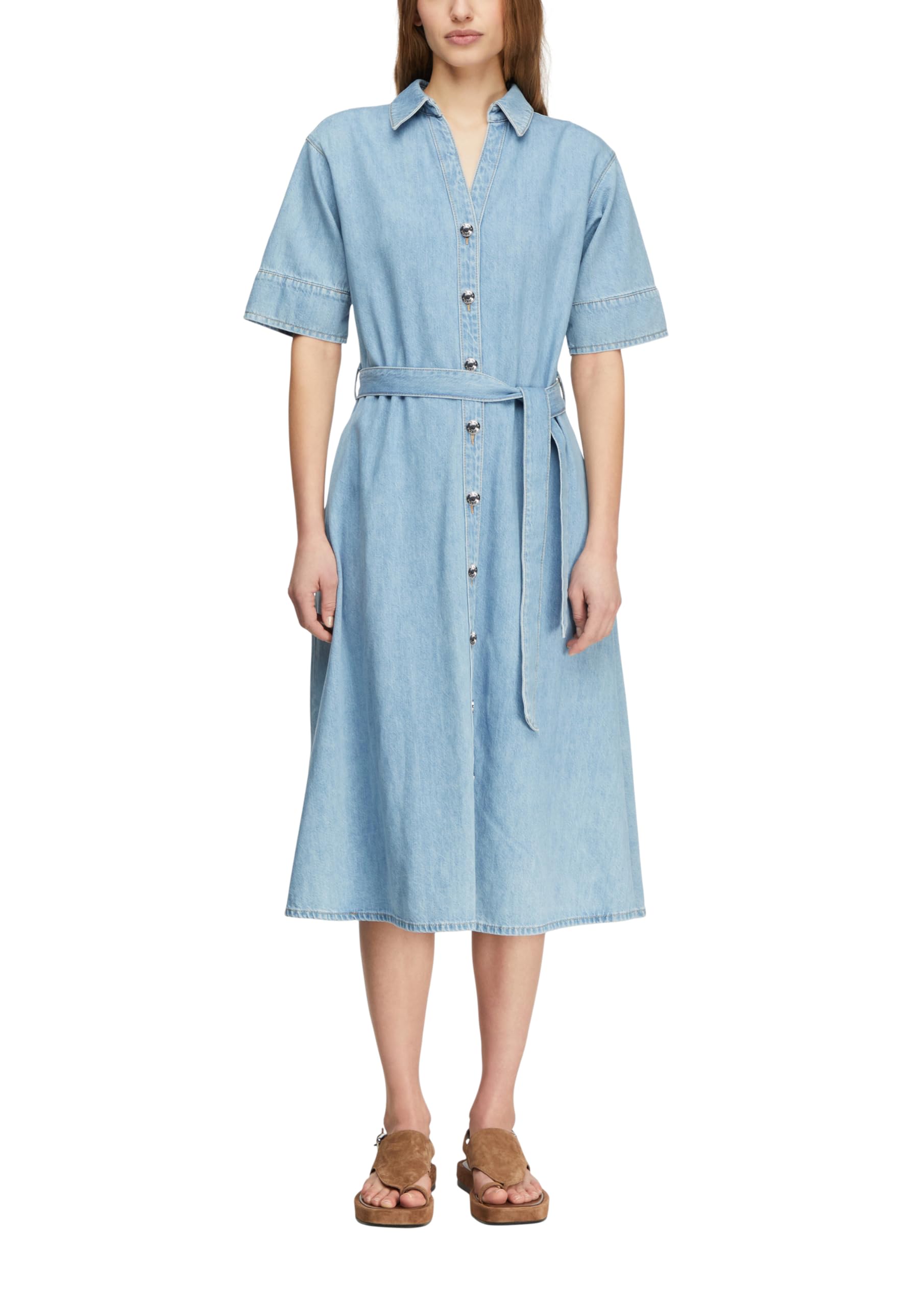 comma-hemdkleid-lyocell-denim-midi-g-rtel-damenkleid image 1