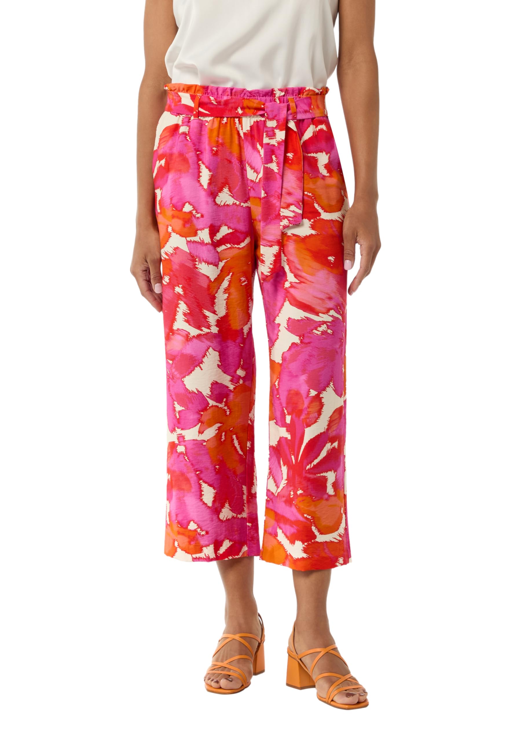 comma-stoffhose-flare-koralle-mit-print-muster image 3