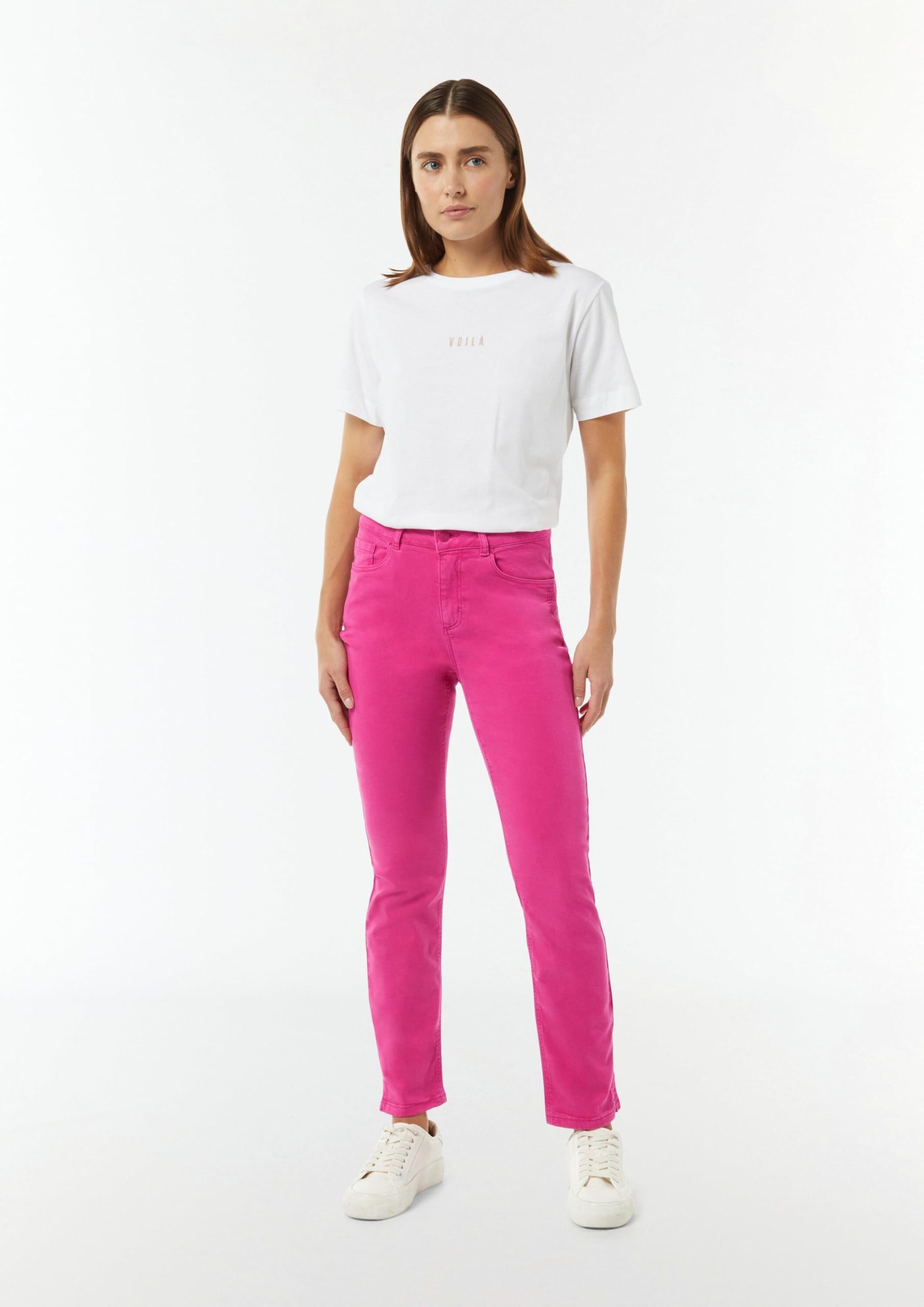 comma-skinny-jeans-damenjeans-gr-38-rosa-geschlitzter-saum image 6