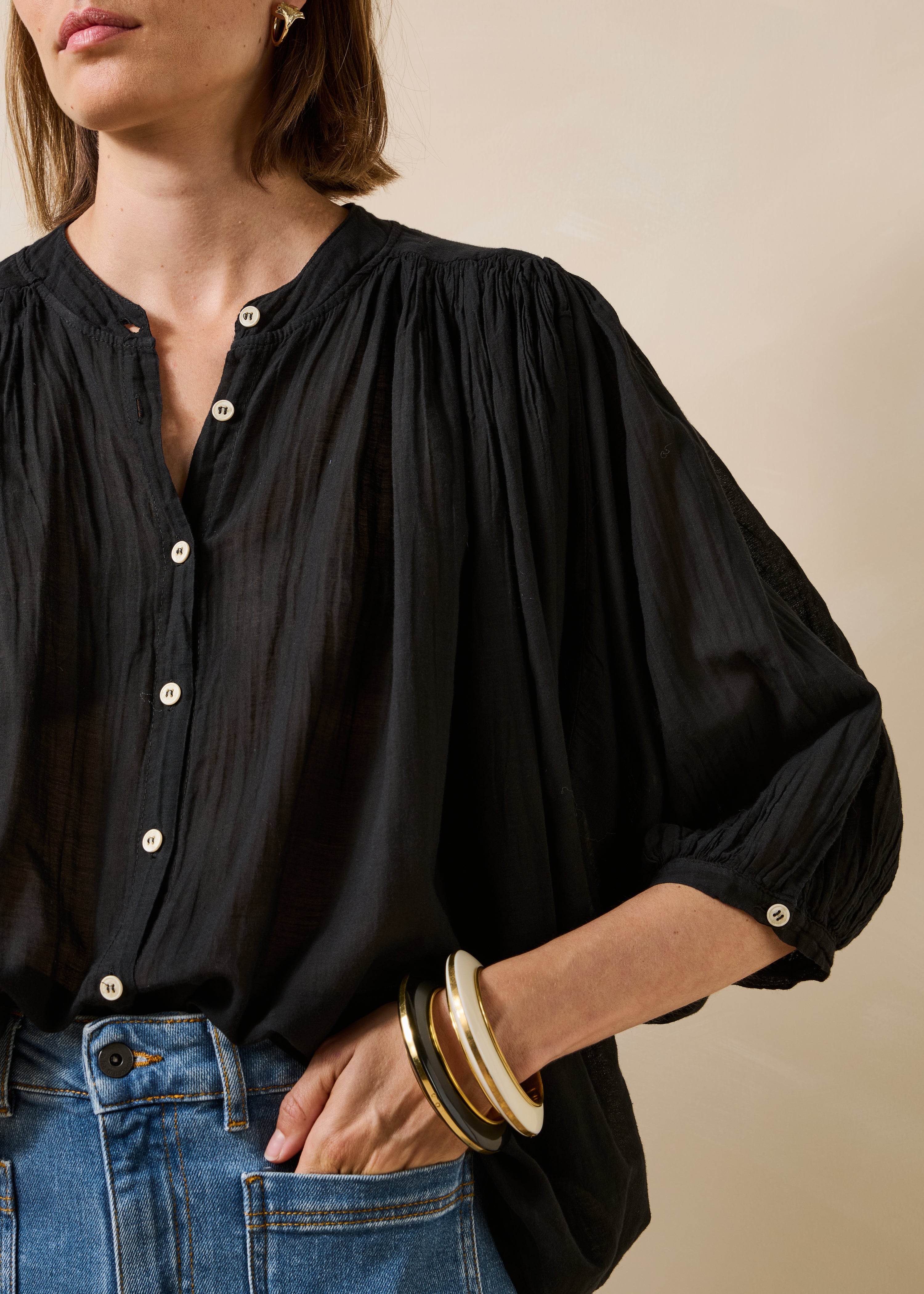 la-f-e-marabout-e-douwina-bluse-schwarz-voile-3-4-arm image 5