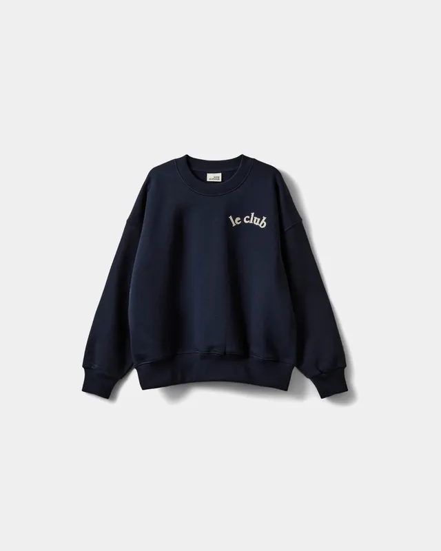 sofie-schnoor-young-elisy-sweatshirt-navy-blue-stickerei image 1