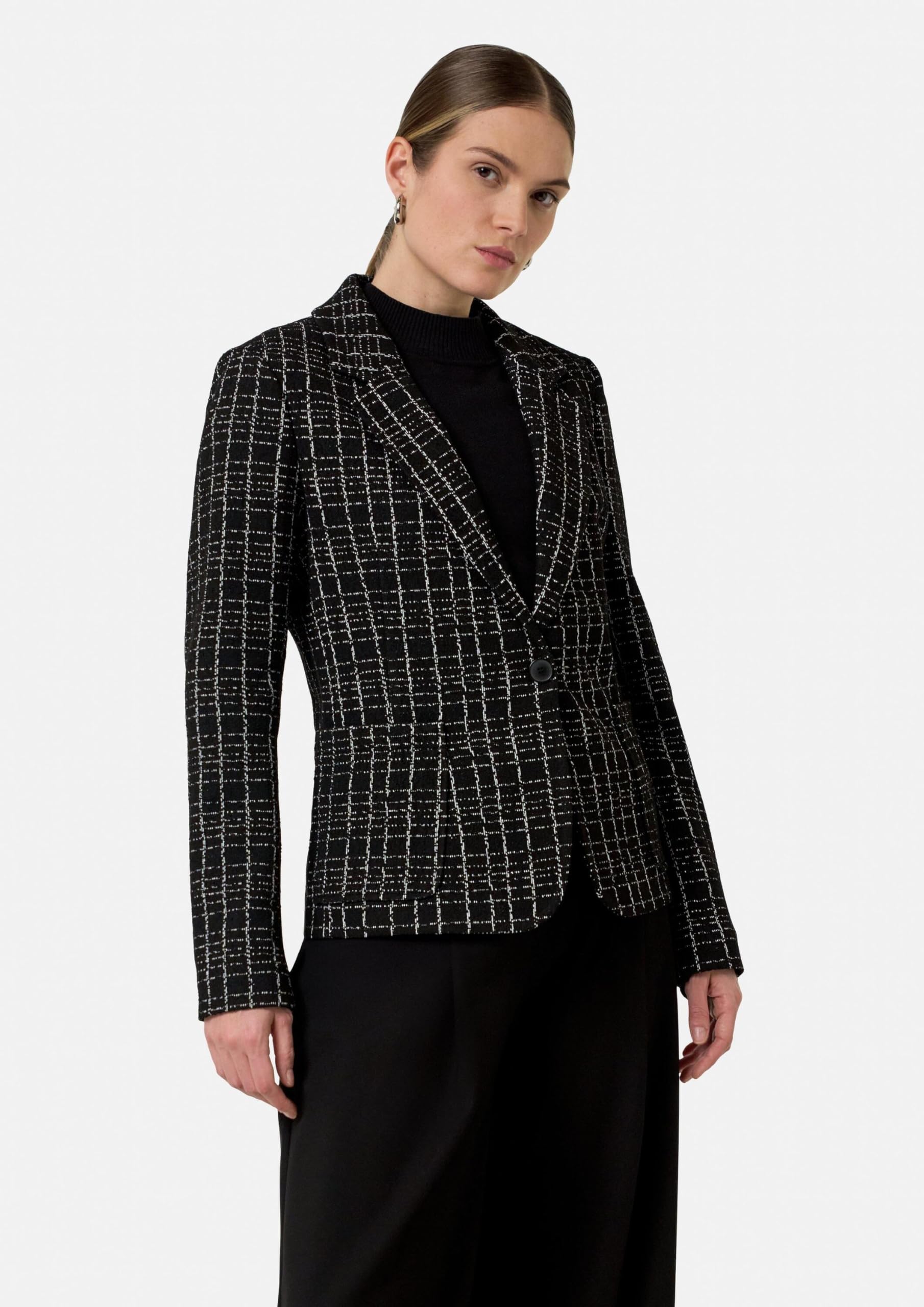 comma-blazer-2158129-boucl-kariert-schwarz-gr-38 image 6