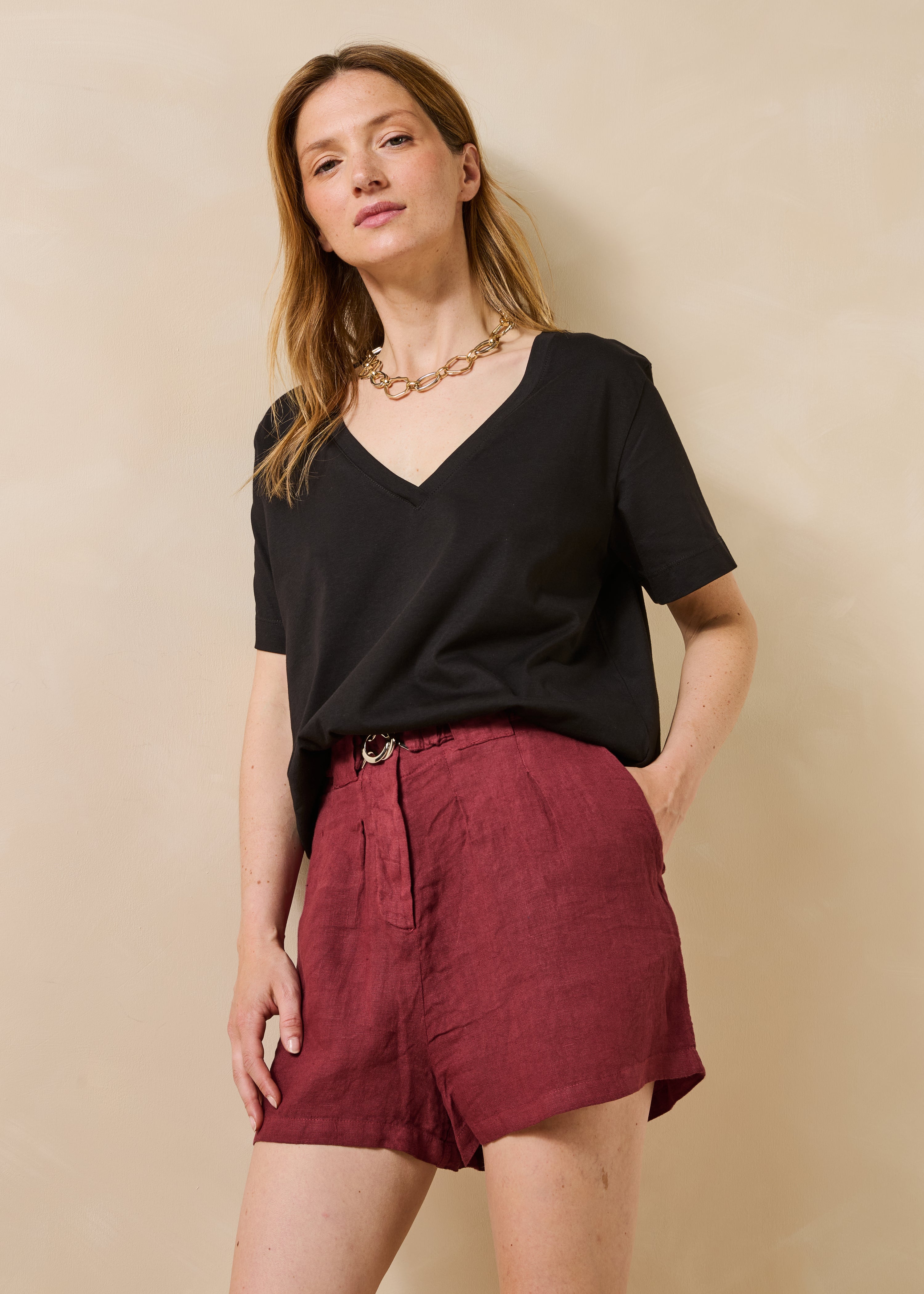 la-f-e-marabout-e-t-shirt-schwarz-oversize-bio-baumwolle-v-ausschnitt image 1