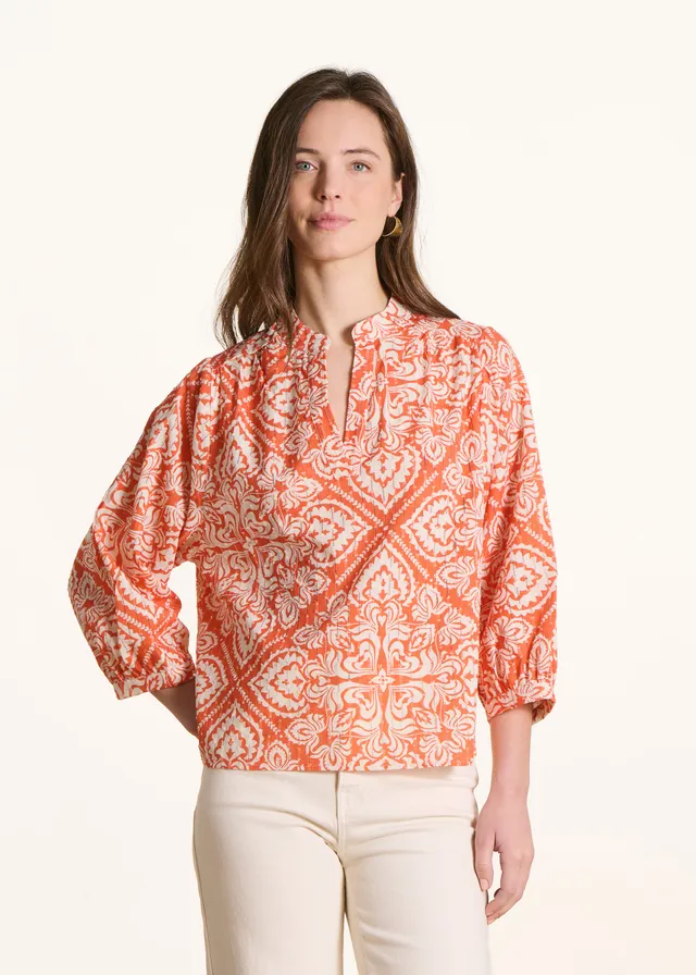 la-f-e-marabout-e-vince-top-orange-floral-baumwolle image 1