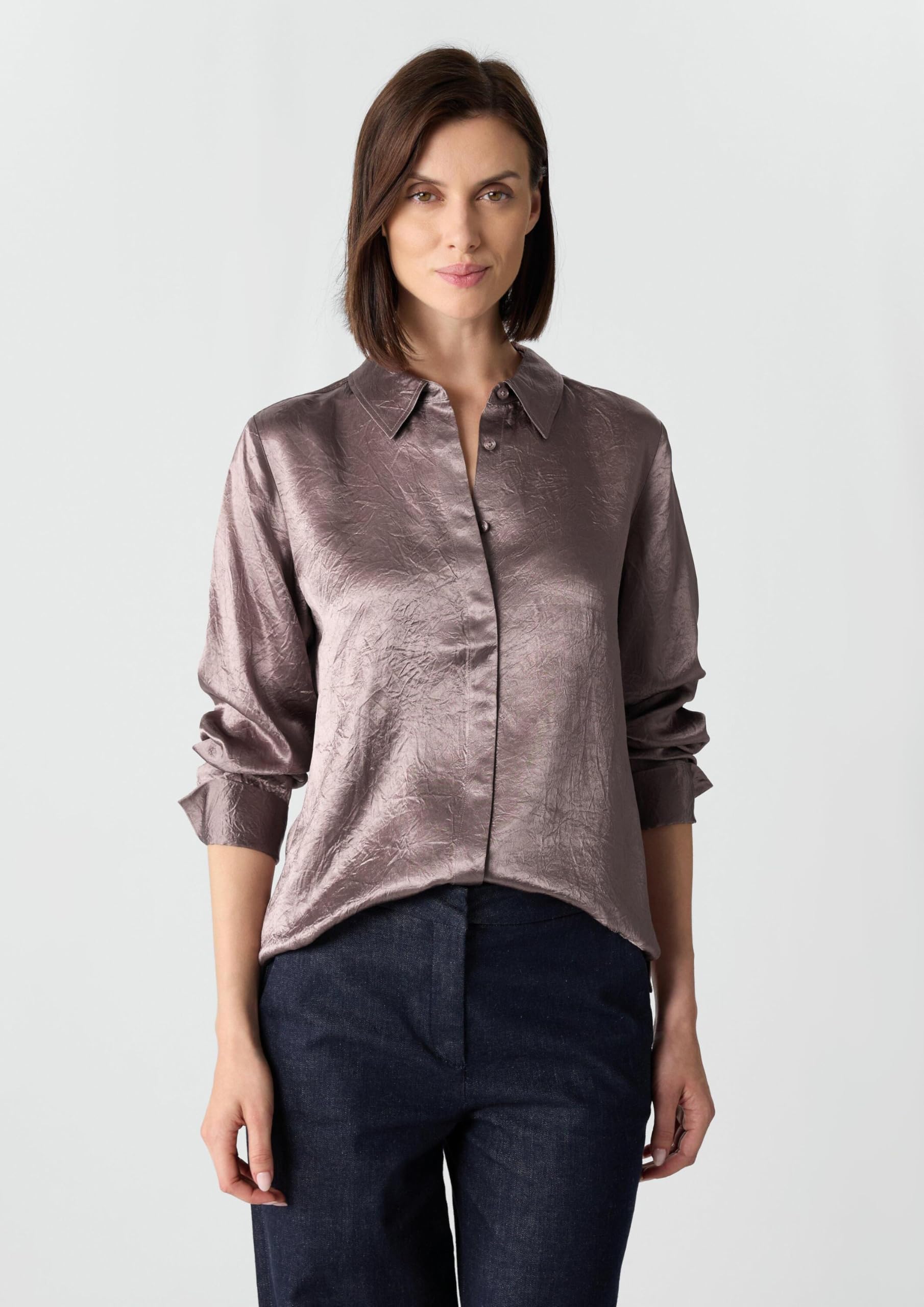 comma-hemdbluse-crinkled-satin-altrosa-damen image 3