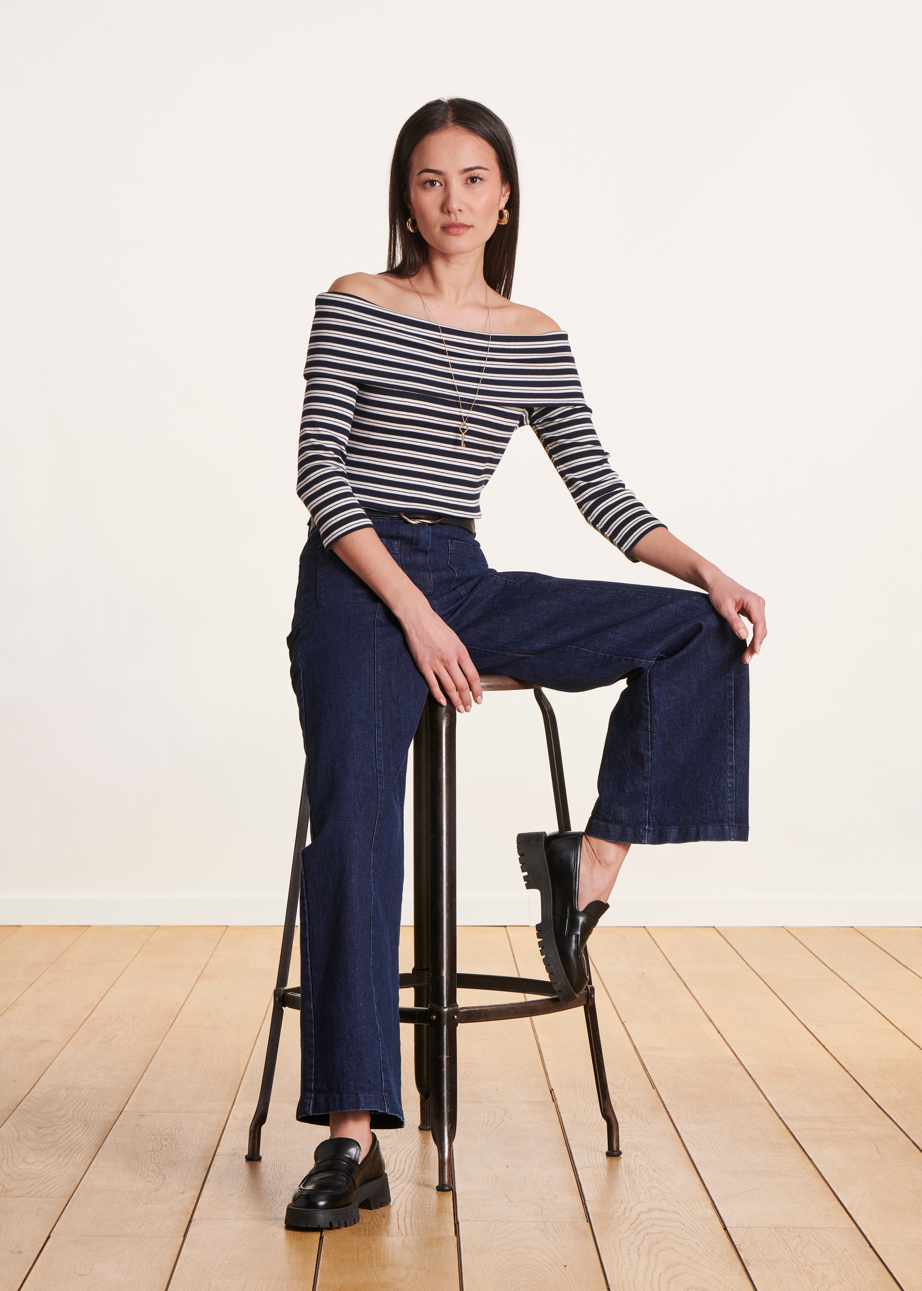 la-f-e-marabout-e-tops-dlama-marini-re-t-shirt-ecru-bio-baumwolle image 2