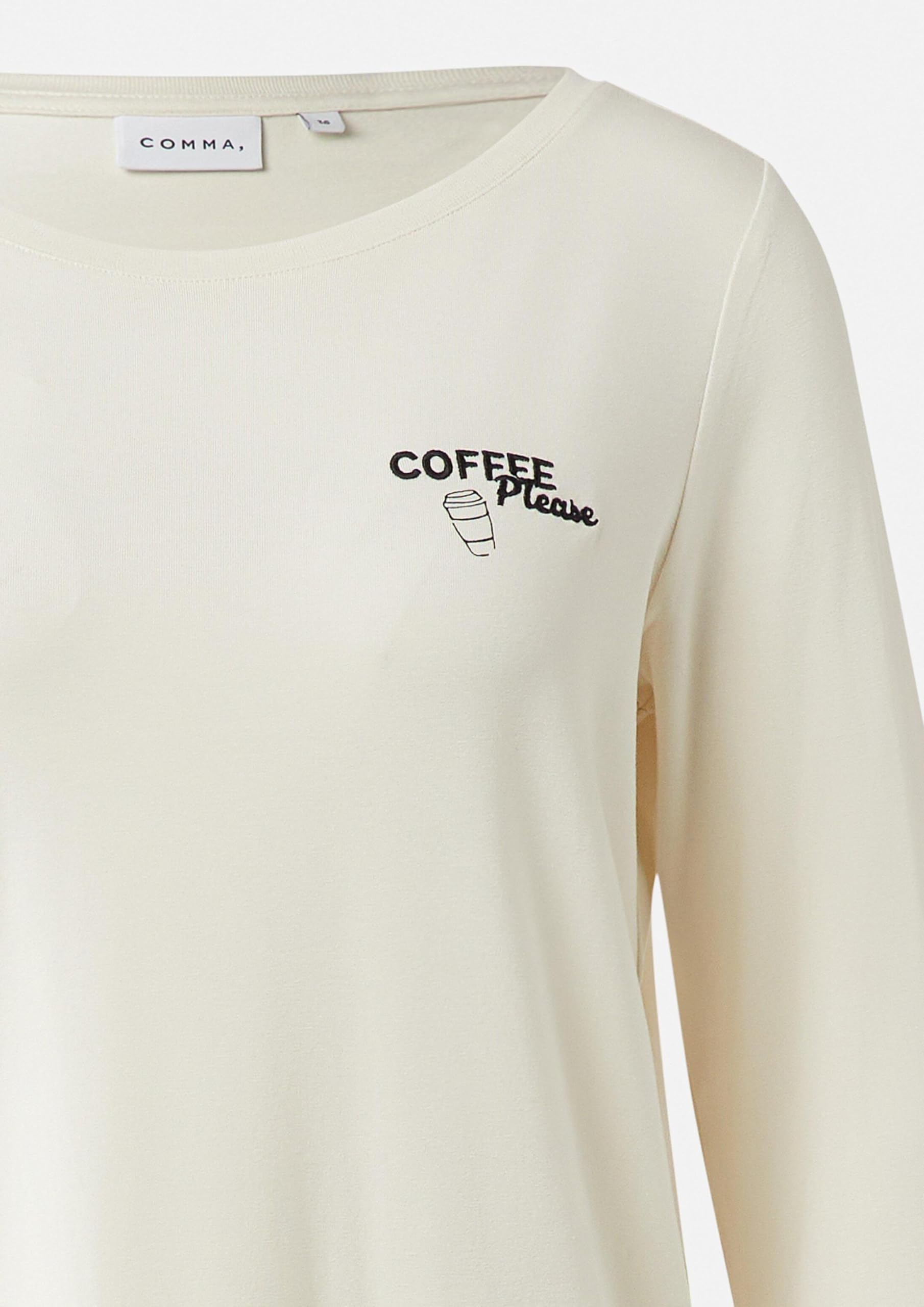 comma-tops-jersey-t-shirt-3-4-arm-gr-36-creme-frontprint image 5