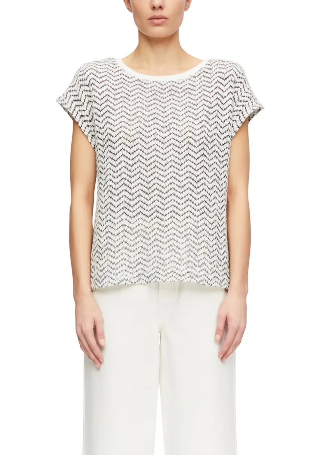 comma-sweatshirt-relaxed-fit-gr-48-rundhals-ajour image 1