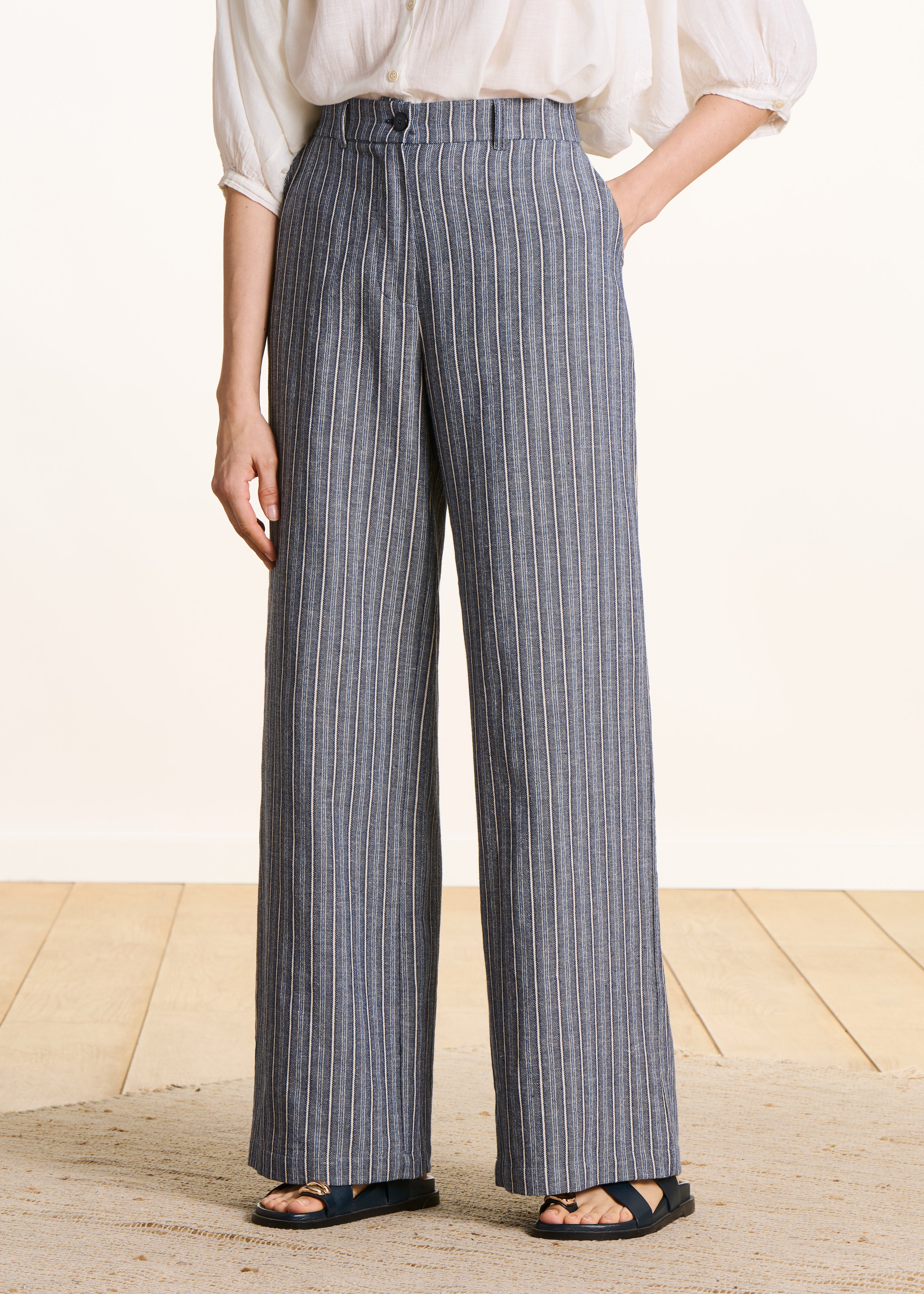 la-f-e-marabout-e-hose-blau-gestreift-leinen-weit image 2