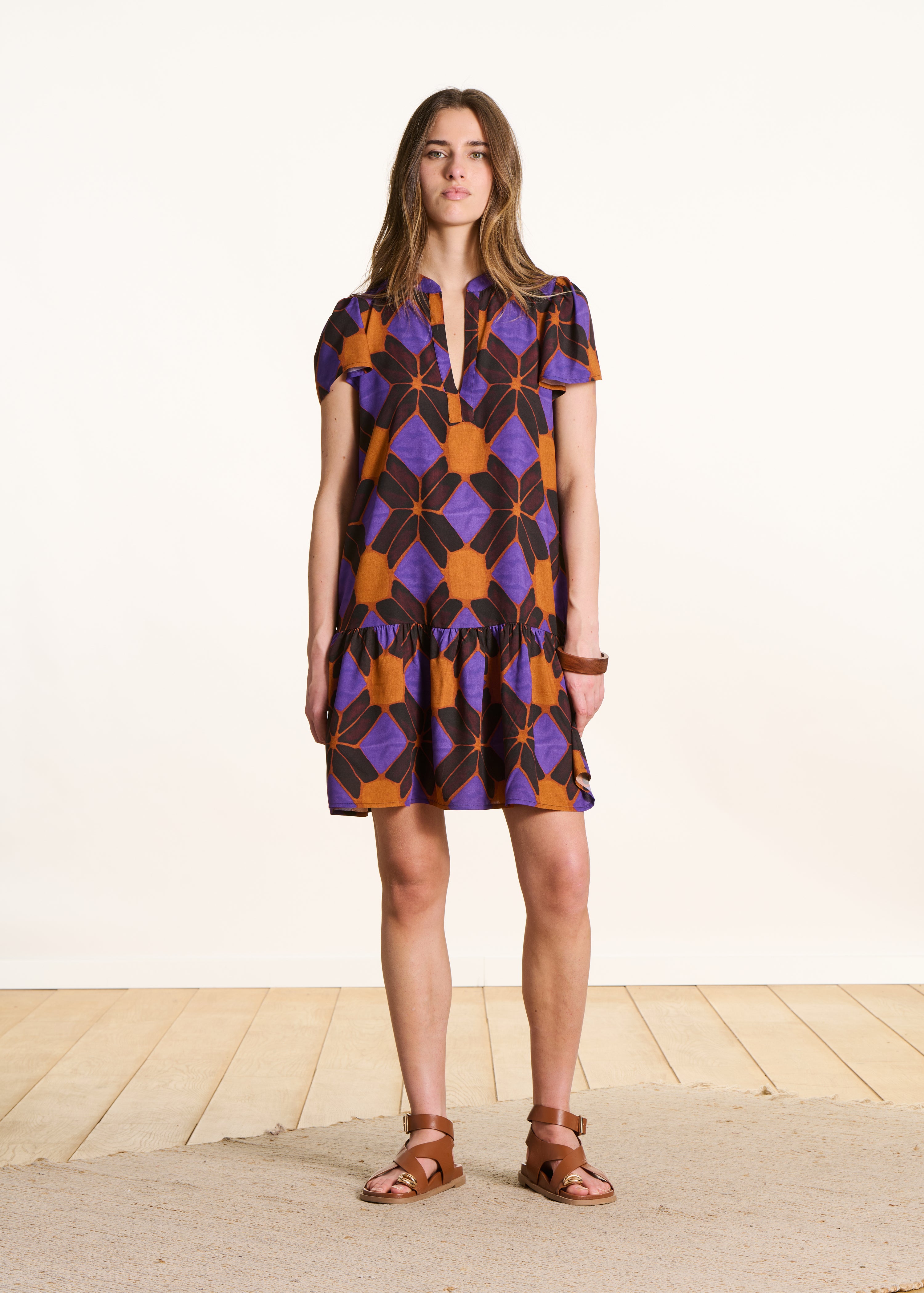 la-f-e-marabout-e-kleid-orange-violett-kurz-gr-34-46 image 1