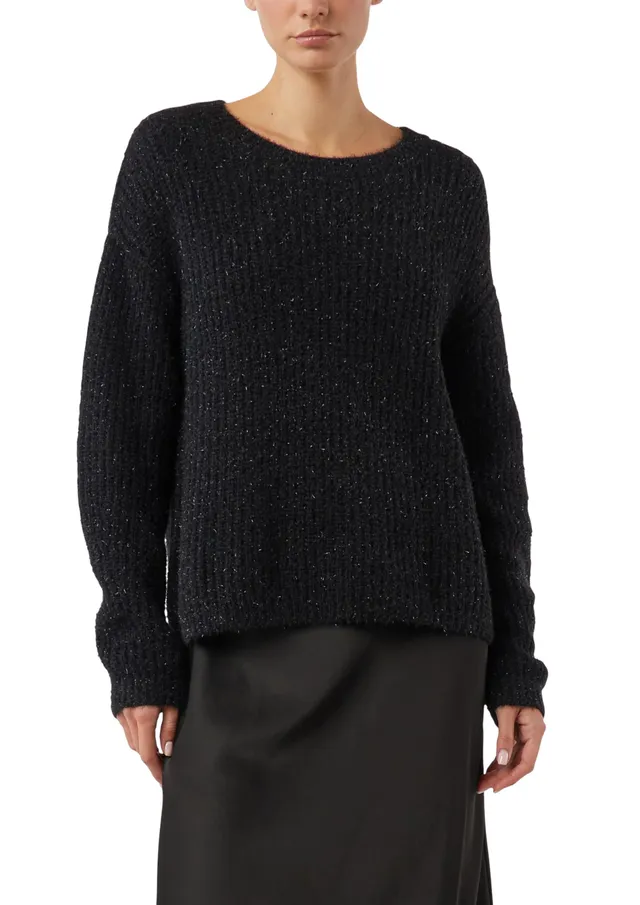 comma-pullover-relaxed-fit-glitzergarn-gr-44-schwarz image 1
