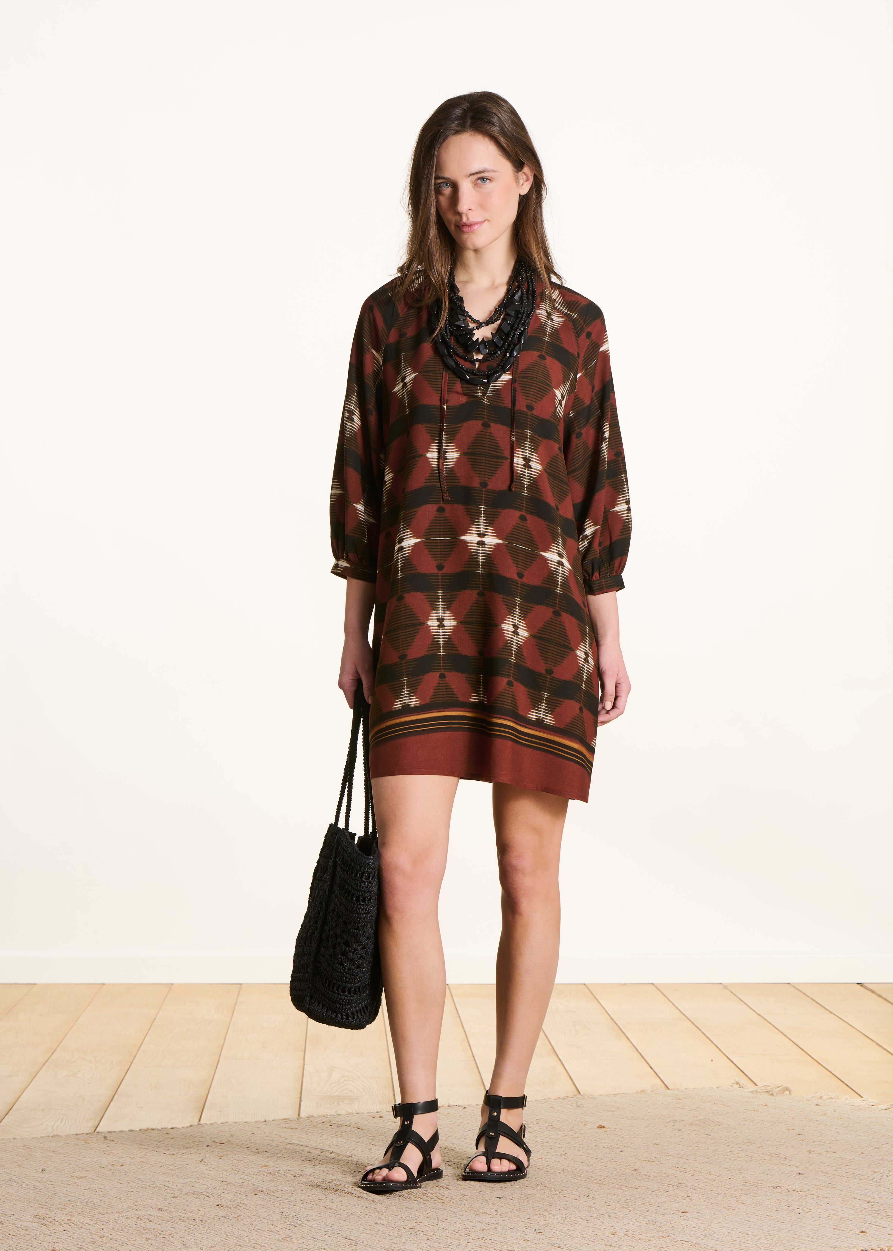 la-f-e-marabout-e-kleid-braun-mahogany-ethnoprint-gr-34 image 1